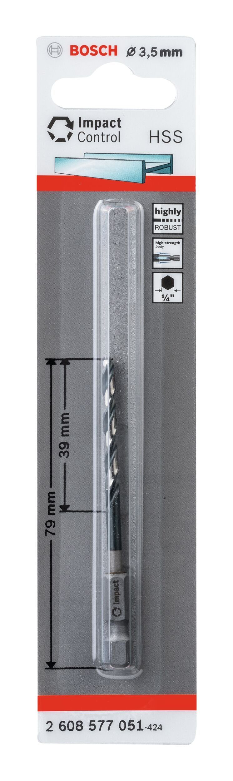 Control Sechskantschaft x x mit 39 Impact 79 - Holzbohrer, mm 1er-Pack BOSCH - 3,4 HSS