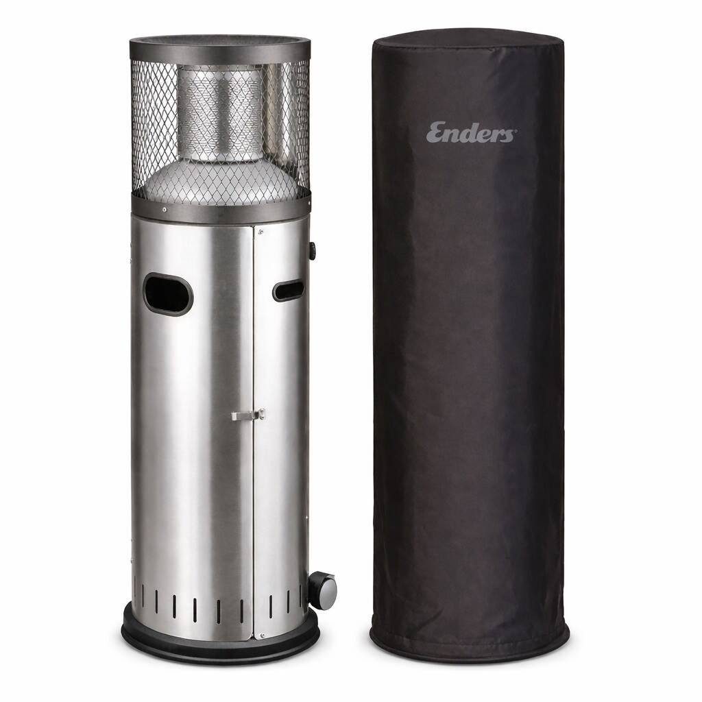 Enders® Heizstrahler Polo 2.0, 6000 W, Edelstahl, Piezozündung, Abdeckhaube