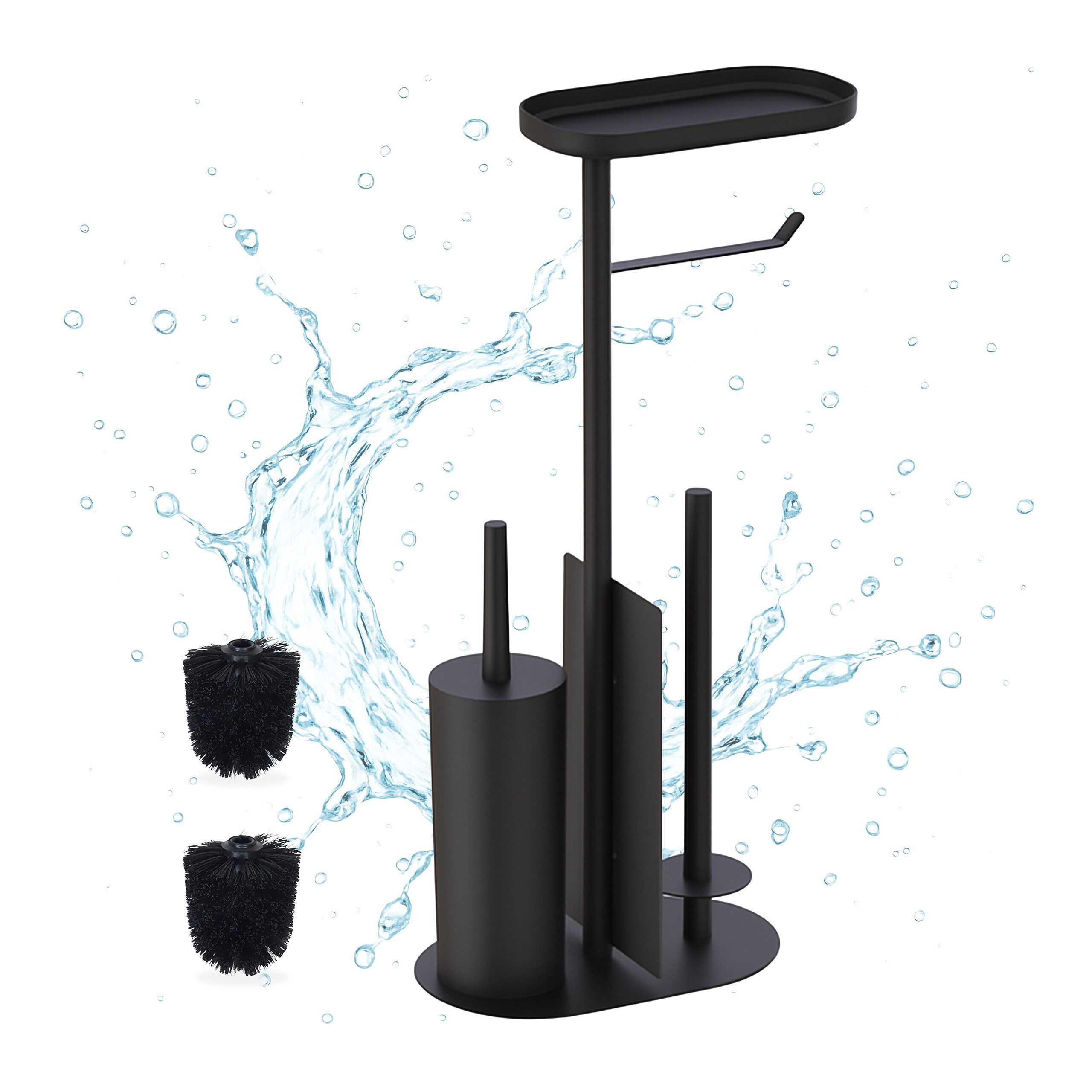 relaxdays WC-Garnitur aus Metall, schwarz günstig online kaufen