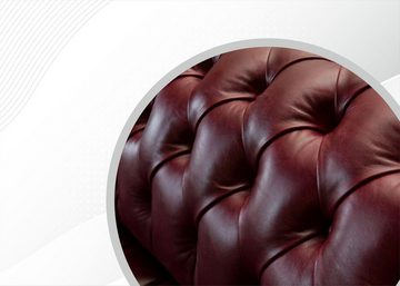 JVmoebel Big-Sofa Bordeaux Sofa Chesterfield 265cm Polster 5 Sitzer 100% Leder Sofort