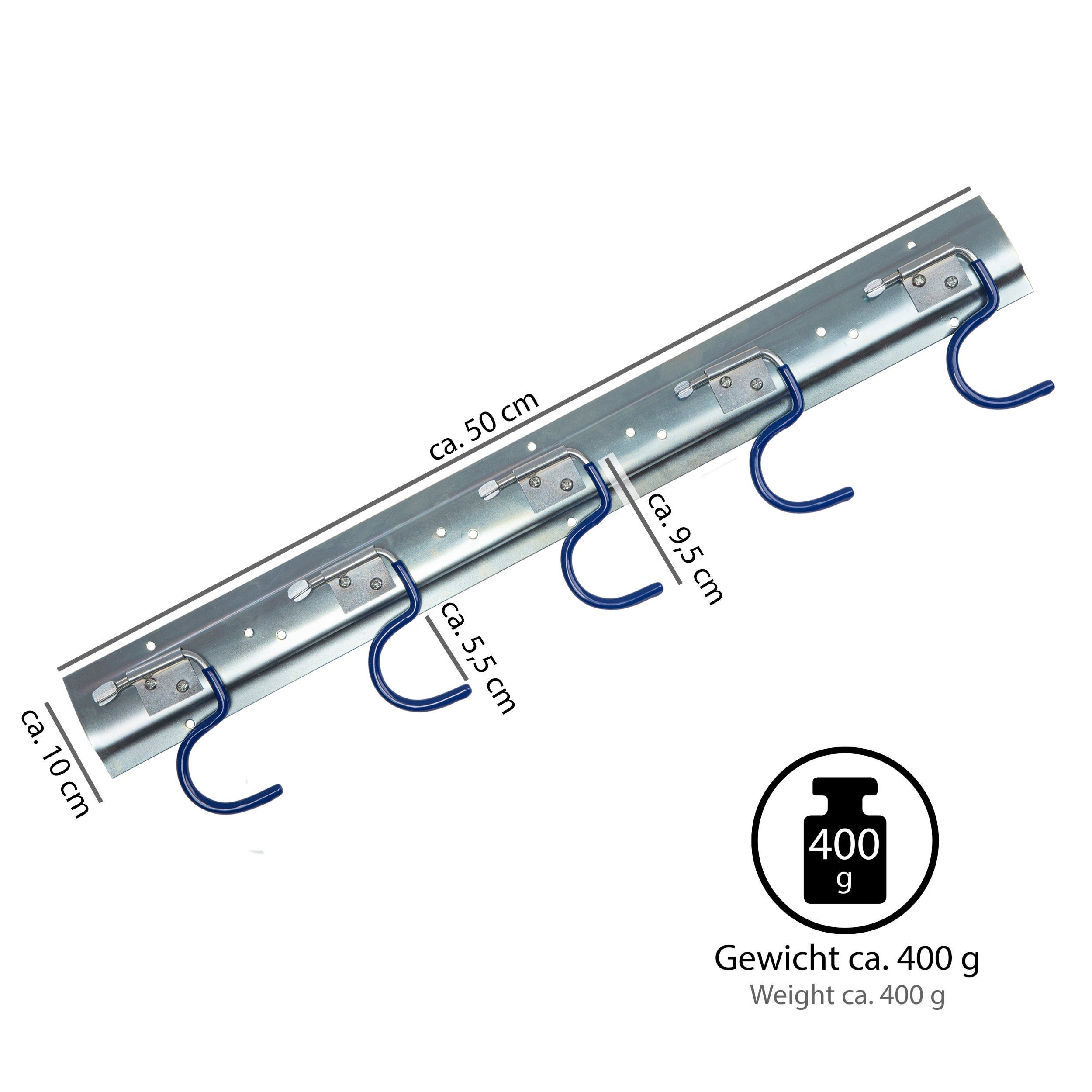 ONVAYA Geräteleiste 50 Gartengerätehalter, Stahl, Gerätehalter, (1-tlg) cm Wandhalterung