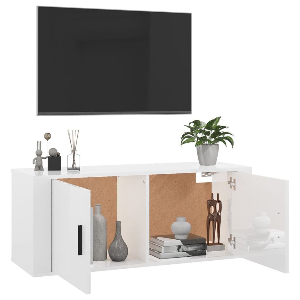 Hochglanz-Weiß TV-Wandschrank TV-Schrank 100x34,5x40 cm furnicato