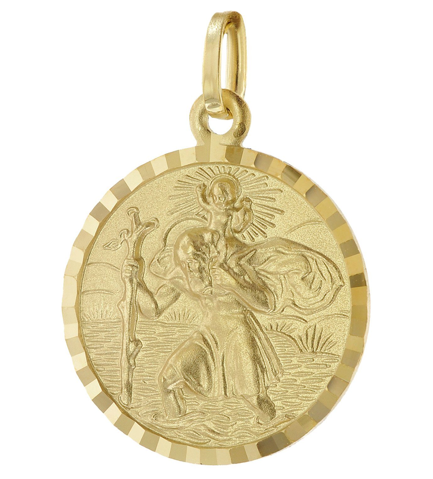 trendor Runder Anhänger Christophorus Gold 585 günstig online kaufen