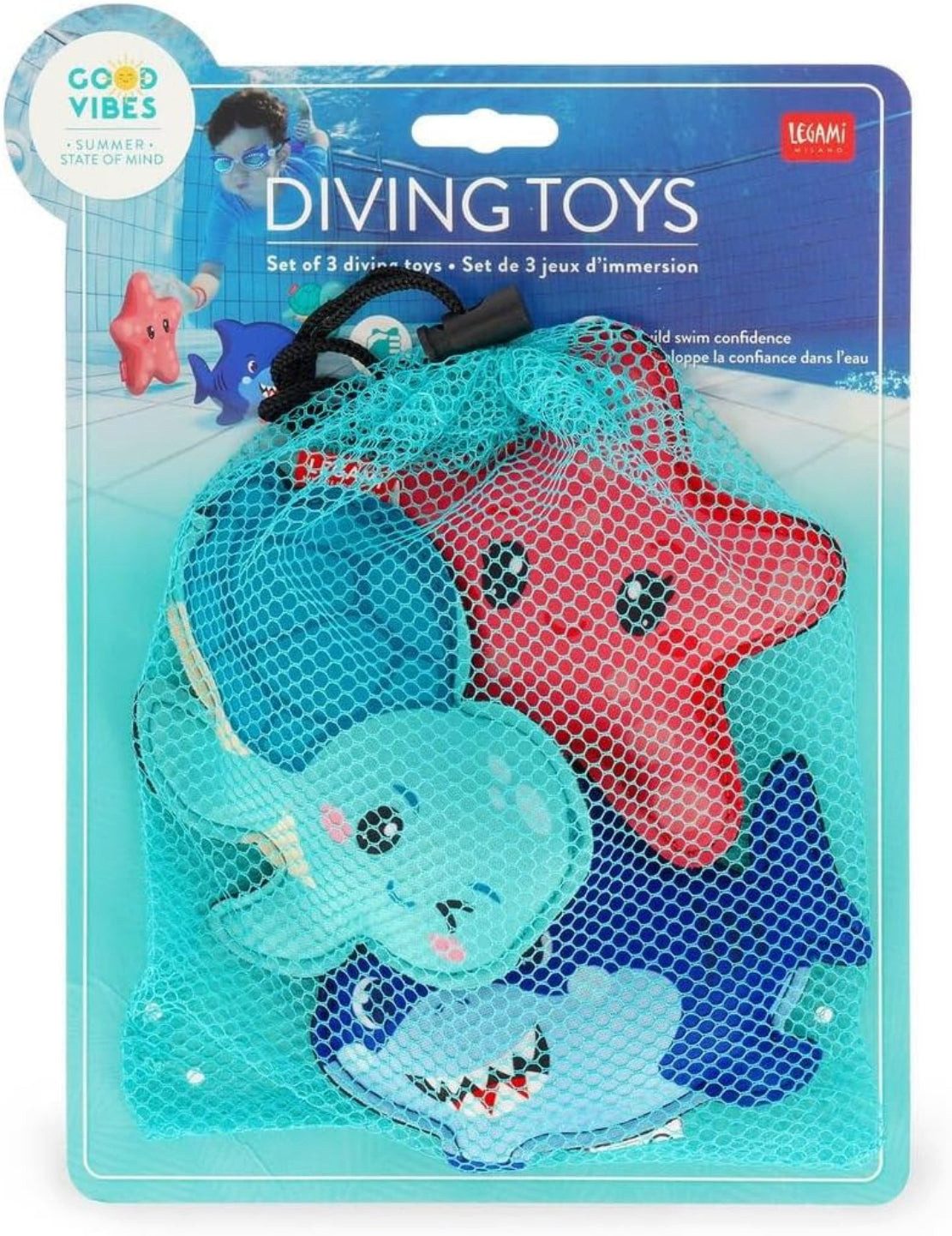 Legami Strandtasche LEGAMI Tauchspielzeug-Set 3 Stück Hai Seestern Schildkröte
