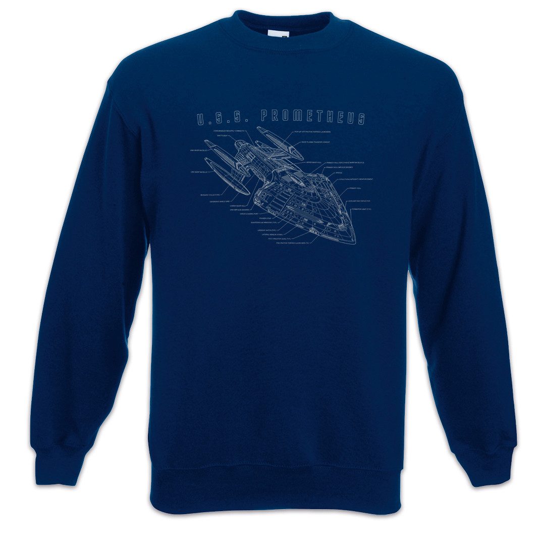 Sweatshirt Prometheus Blueprint Sweatshirt Raumschiff Science Fiction U.S.S. Star