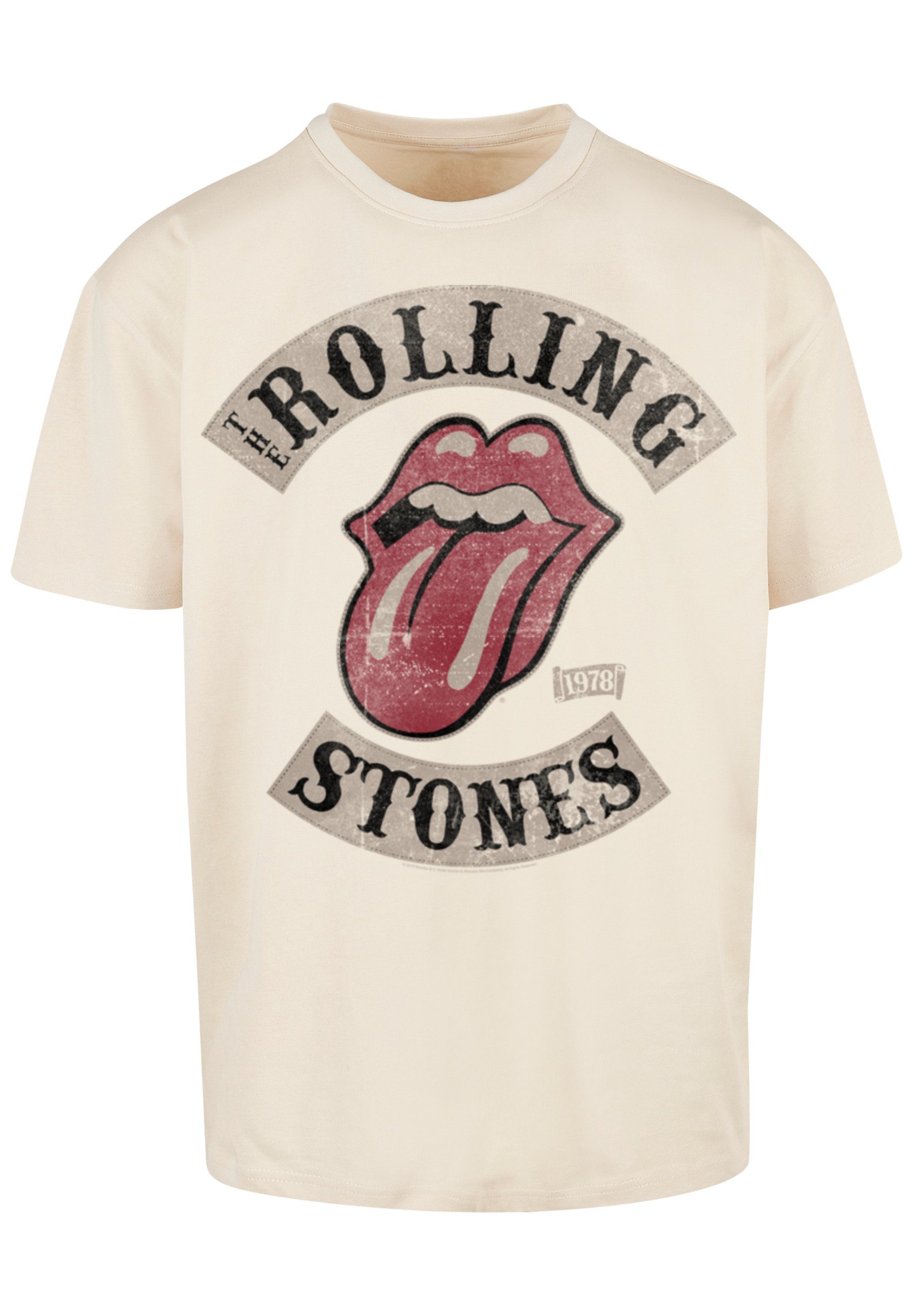 F4NT4STIC T-Shirt PLUS SIZE The Rolling Stones Tour '78 Print sand