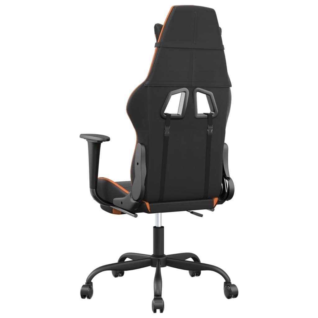 (1 Gaming-Stuhl Orange Fußstütze und St) mit furnicato Kunstleder Schwarz