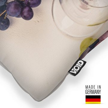 Kissenbezug, VOID (1 Stück), Sofa-Kissen Weintrauben Trauben Wein Trinken Weinanbau Kochen Küche Gläser Alkohol Italien Weinrebe Spanien Deutschland Silvaner Riesling