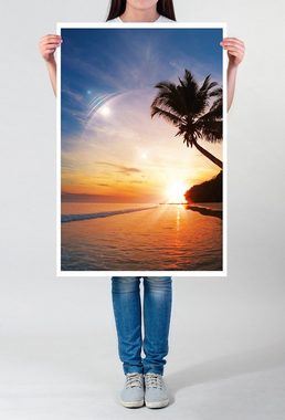 Sinus Art Poster 90x60cm Poster Sonnenuntergang über dem Meer