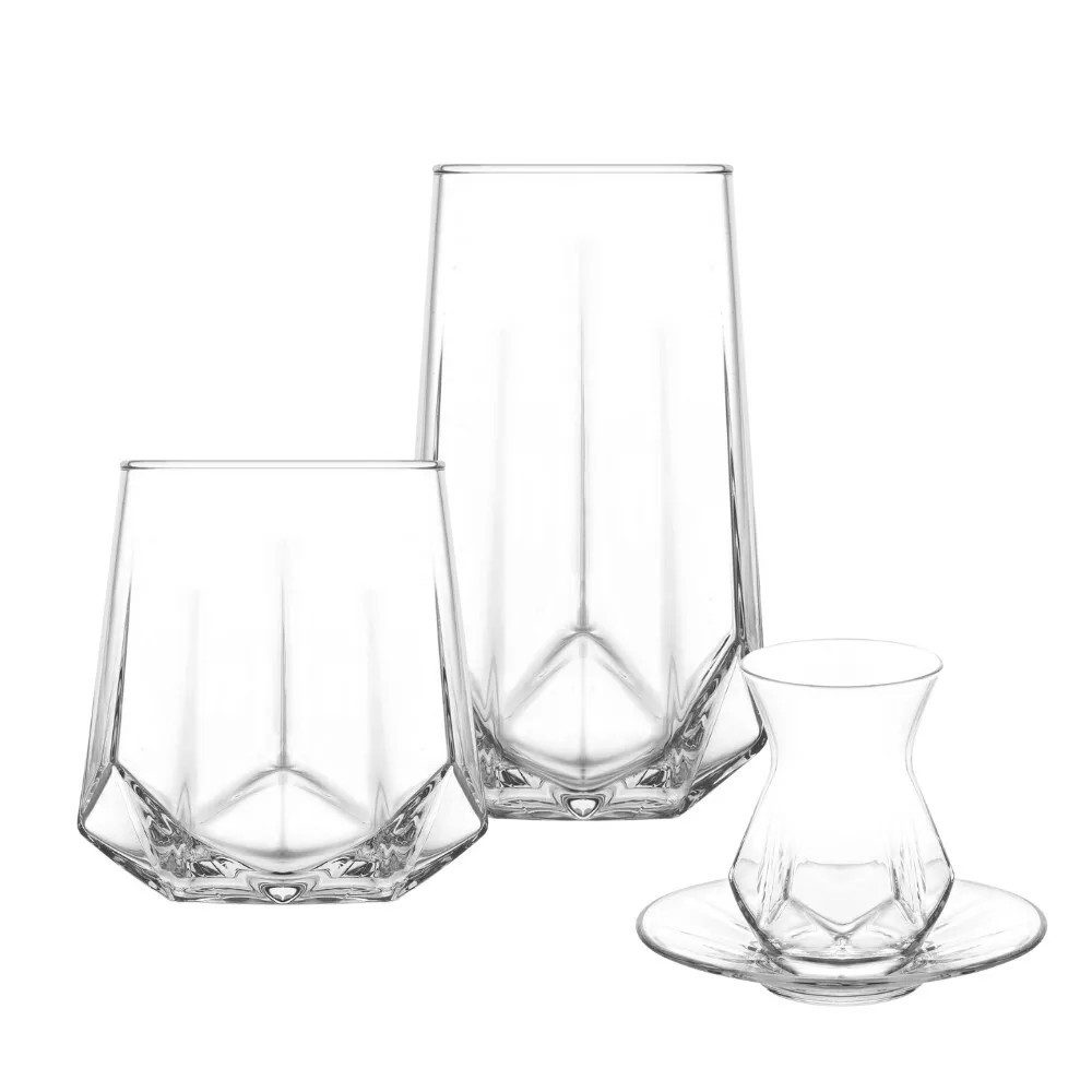 LAV Teeglas Alya-Trinkglas-Set, Glas, 24er Set Trinkgläser aus hochwertigem Glas