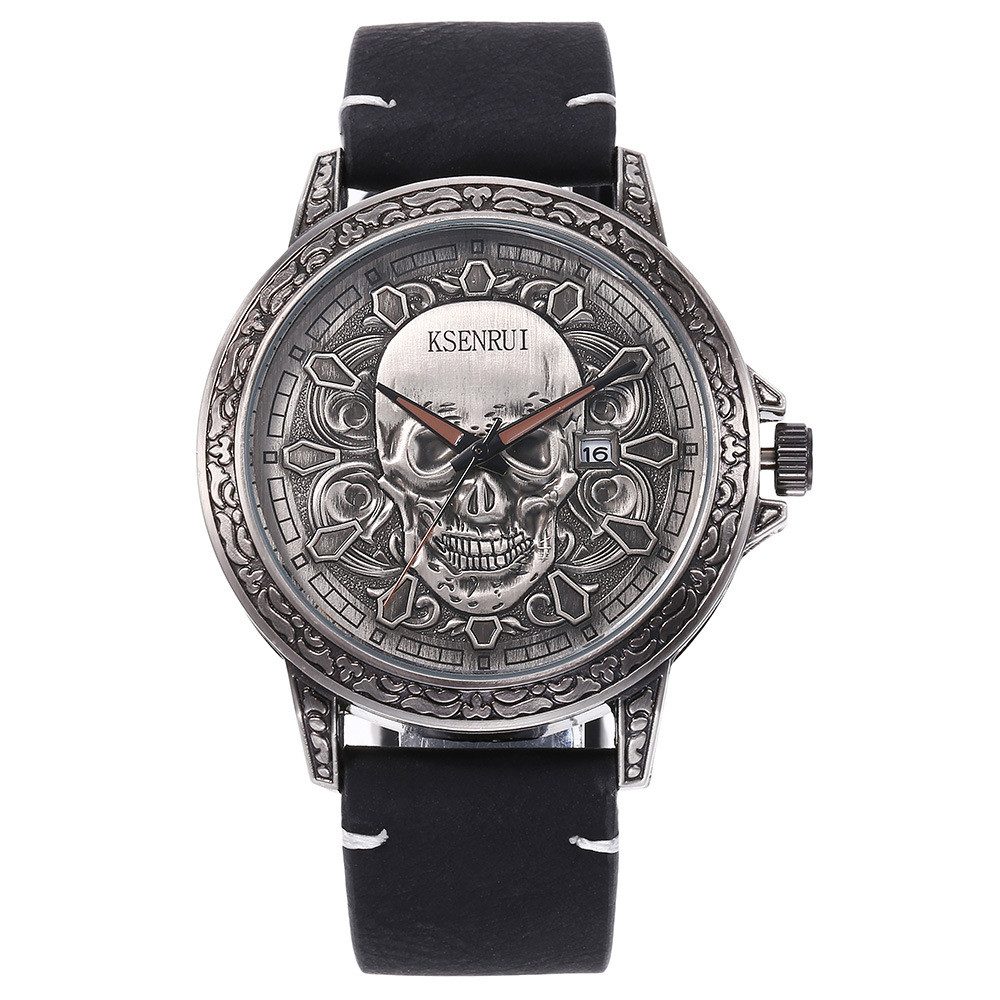 Einkaufszauber Digitaluhr Armbanduhr Skull Totenkopf Silber, Totenkopf Skull