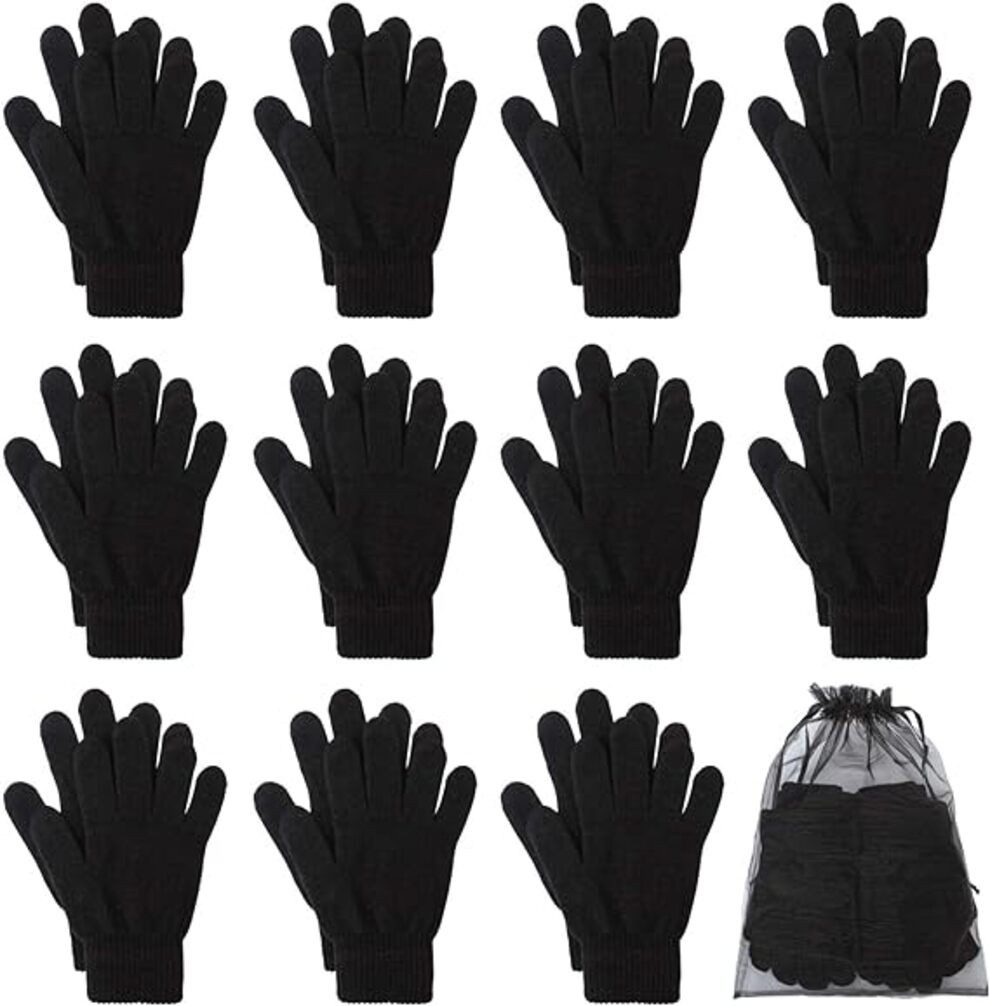 Skihandschuhe Handschuhe 12-Paar Dehnbar Warmhaltend Mesh-Aufbewahrungstasche XS