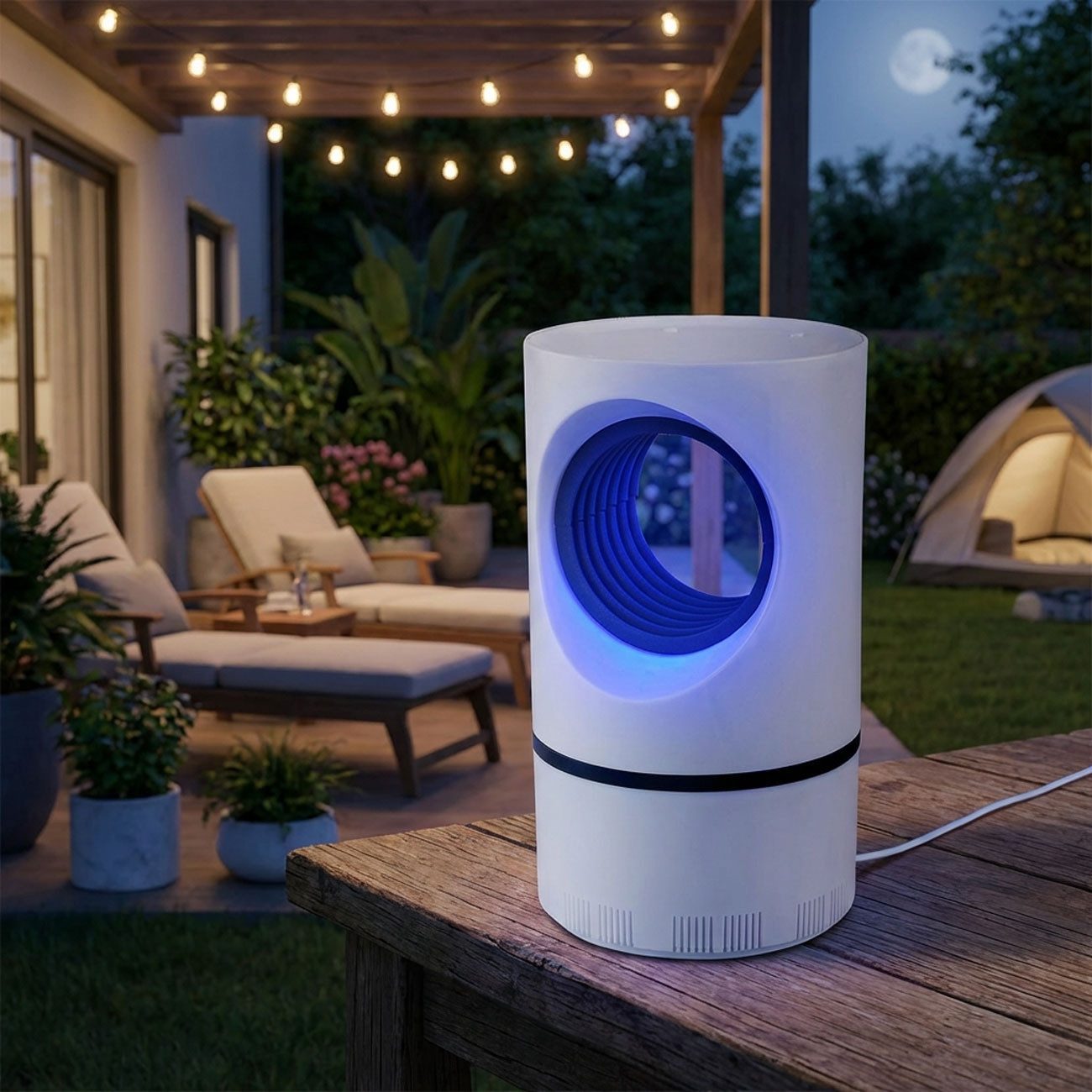 Casativo Insektenabwehrgerät Insektenfalle UV-Licht Saugfunktion Mücken- & Fliegenfänger 5W 20-50m², UV-Licht & Saugfunktion, Ø12,5cm, leise & für 20–50 m² geeignet