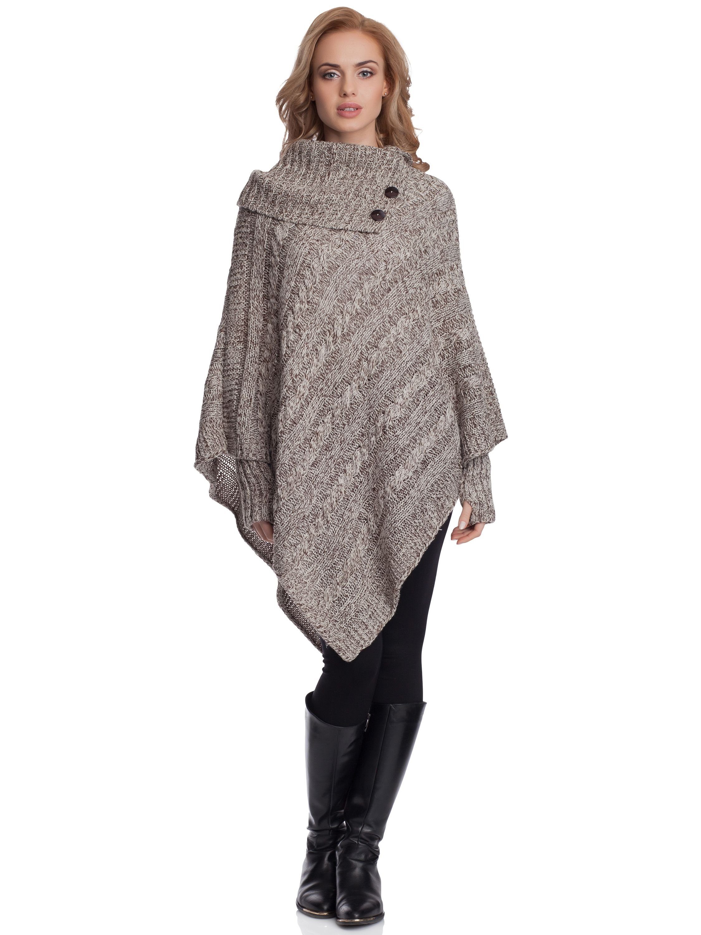 Merry Style Strickponcho Damen Poncho N4293