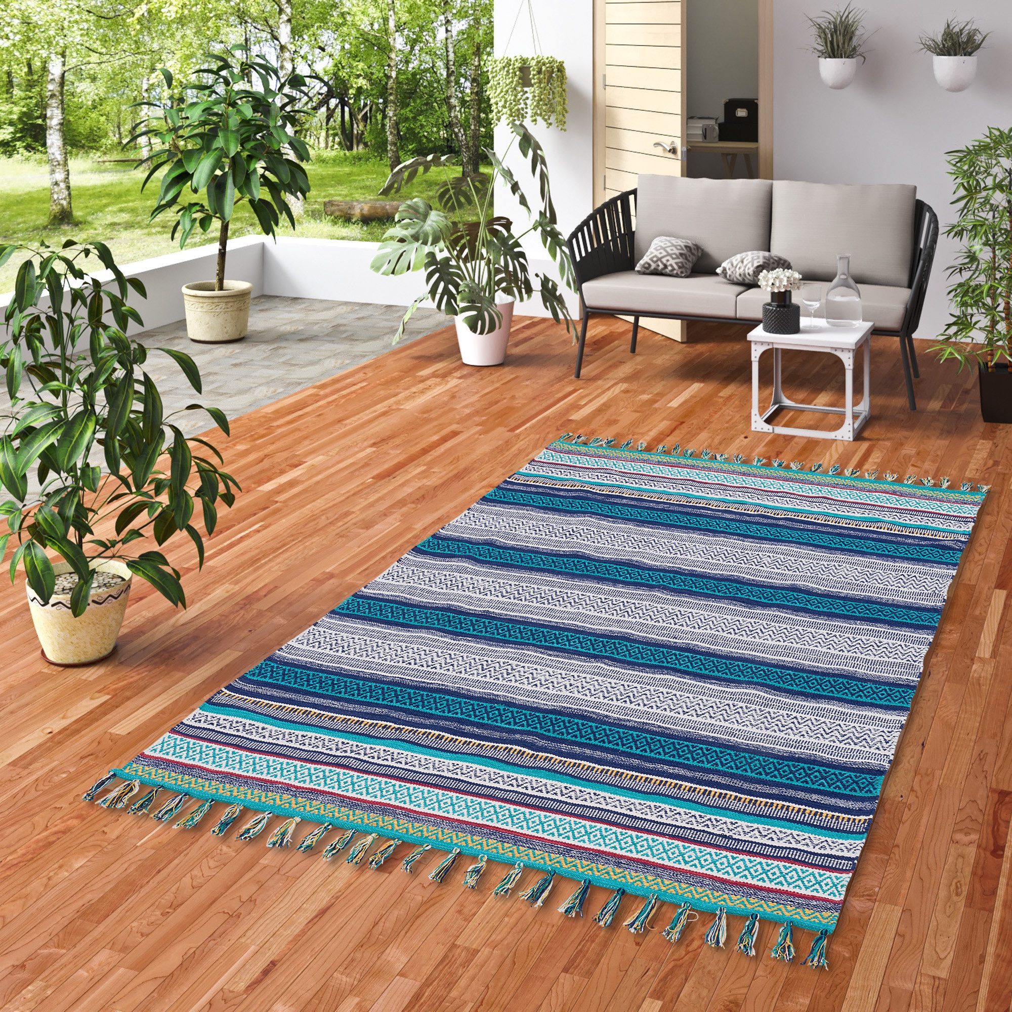 Pergamon Wollteppich Kelim Baumwolle Natur Teppich günstig online kaufen