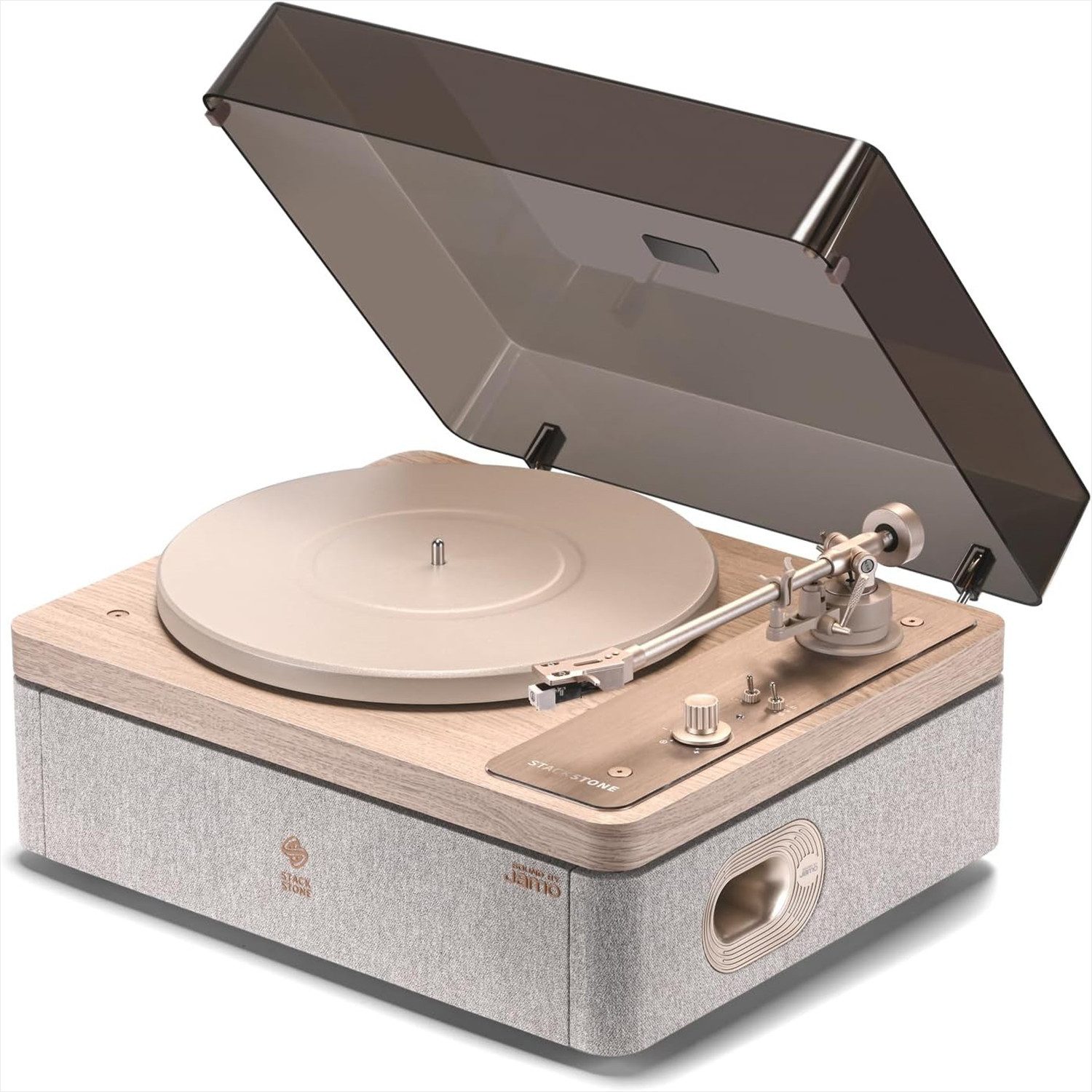 STACK STONE Vinyl Plattenspieler mit Lautsprecher,Schallplattenspieler Bluetooth Plattenspieler (WLAN, Bluetooth 5.3, AT-91R Magnetsystem)