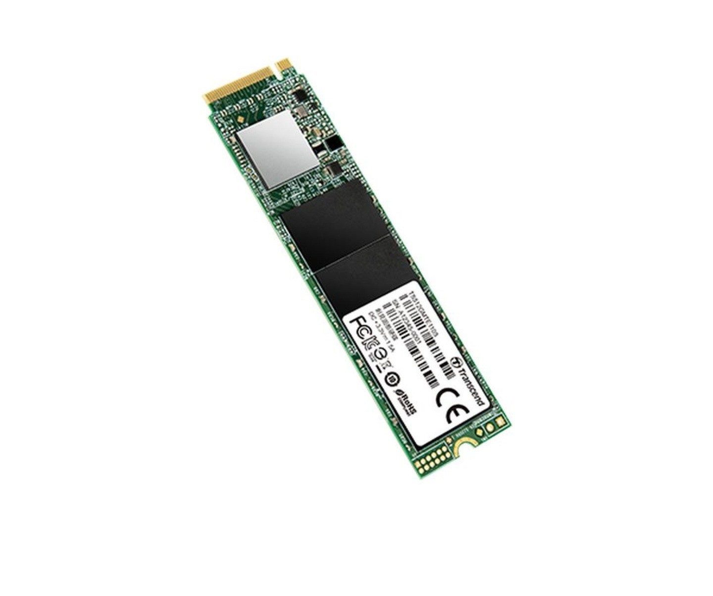Transcend MTE110S 512GB NVMe SSD Gen3 M.2 interne SSD (512 GB) M.2" 1700 MB/S Lesegeschwindigkeit, 1500 MB/S Schreibgeschwindigkeit, Features: PCIe Gen3x4, NVMe 1.3, SLC Cache, LDPC, RAID Engine