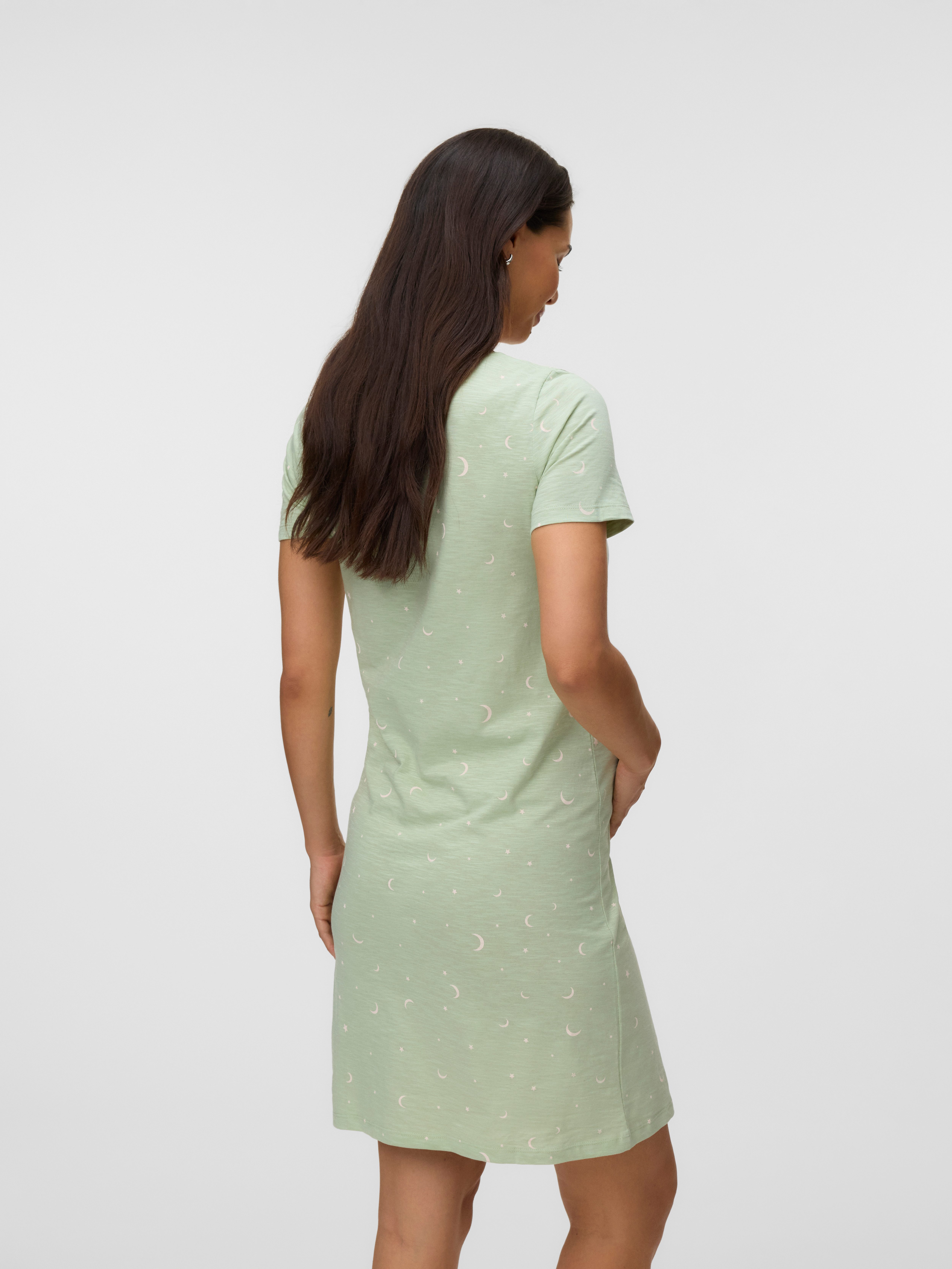 Mamalicious Umstandsnachthemd MLMIRA STAR JRS NIGHTGOWN 2F A. E. NOOS Baumwolle, enganliegend