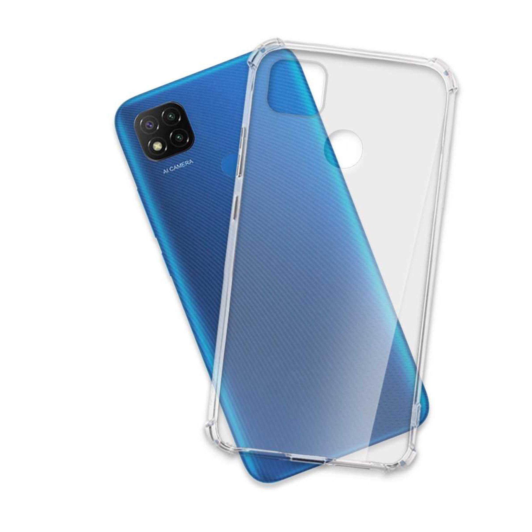 mtb more energy Smartphone-Hülle Clear Armor Case für Xiaomi Redmi 9C, Transparente TPU Schutzhülle Case Backcover mit Anti-Shock Verstärkung