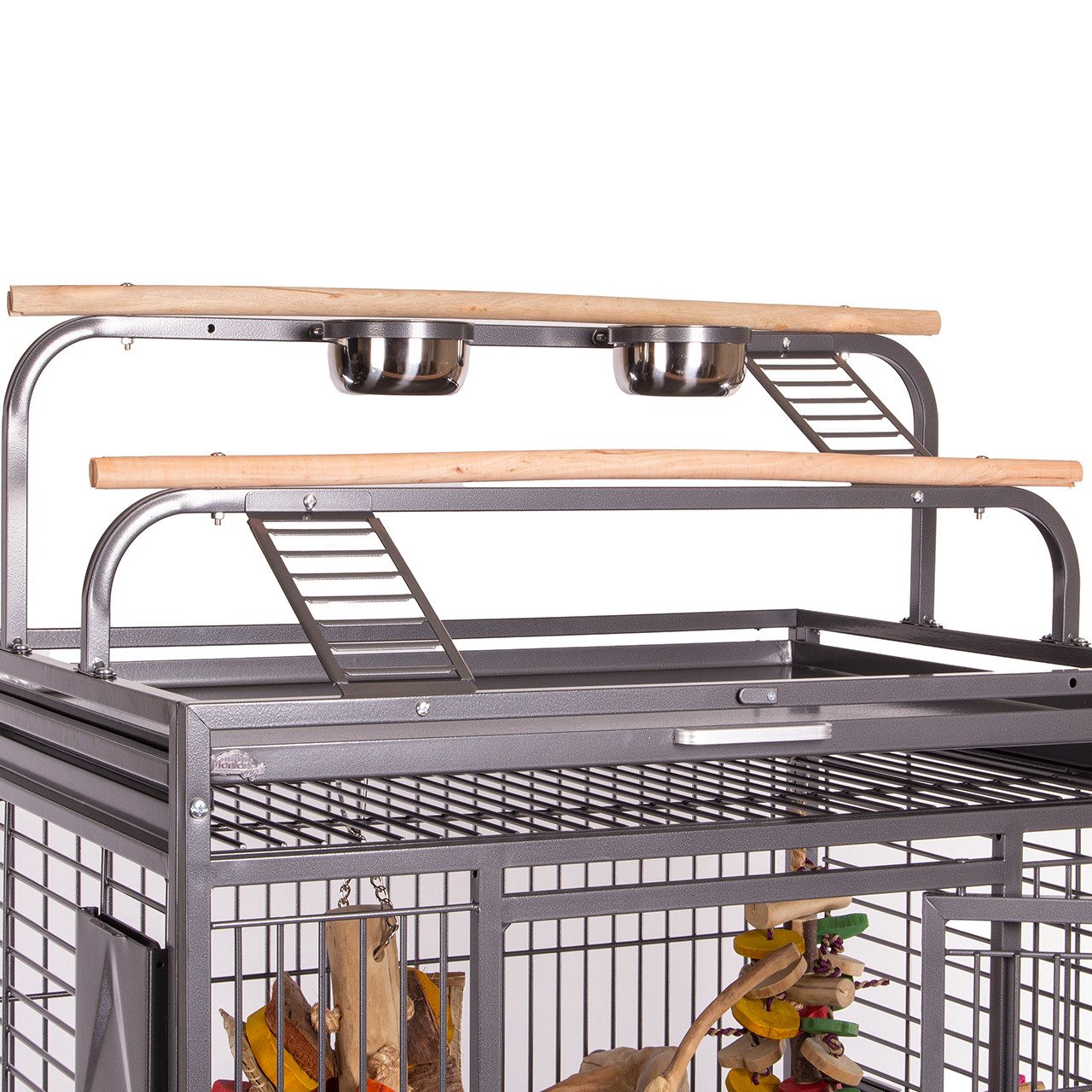 Montana Cages Vogelkäfig Vogelvoliere Papageienkäfig Hacienda Play, kleine- & mittelgroße Papageien, Antik, ca. 91 x 71 x 181cm