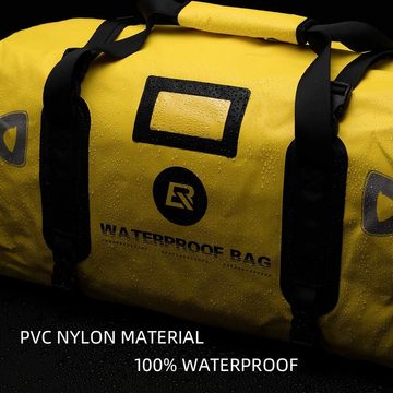 ROCKBROS Sporttasche Multifunktional Motorradtasche 40L (100% Wasserdicht Reisetasche Hecktasche Gepäckrolle mit Schultergurten Pannier Satteltaschen Gelb)