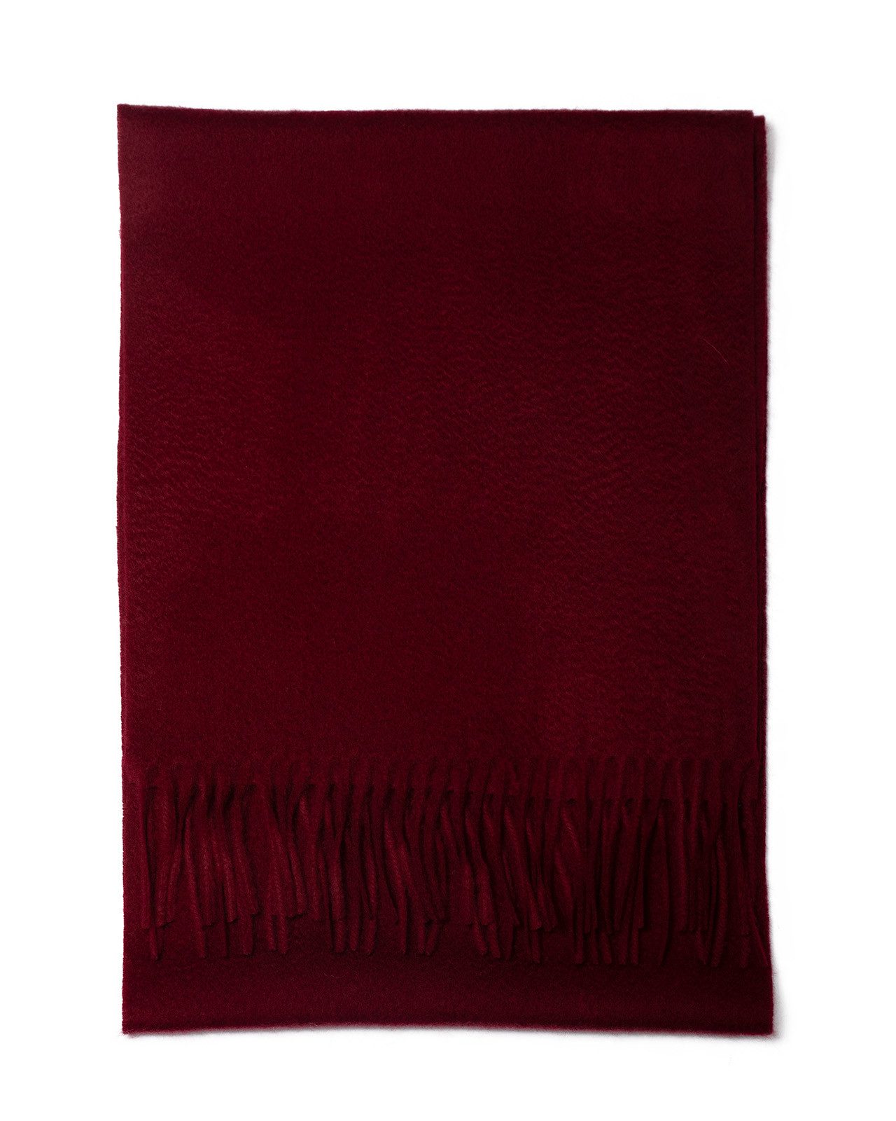 MayTree Kaschmirschal Unisex, 180 x 30cm, mit Fransen, einfarbig weinrot, (Stück, 1-St), 100% Kaschmir