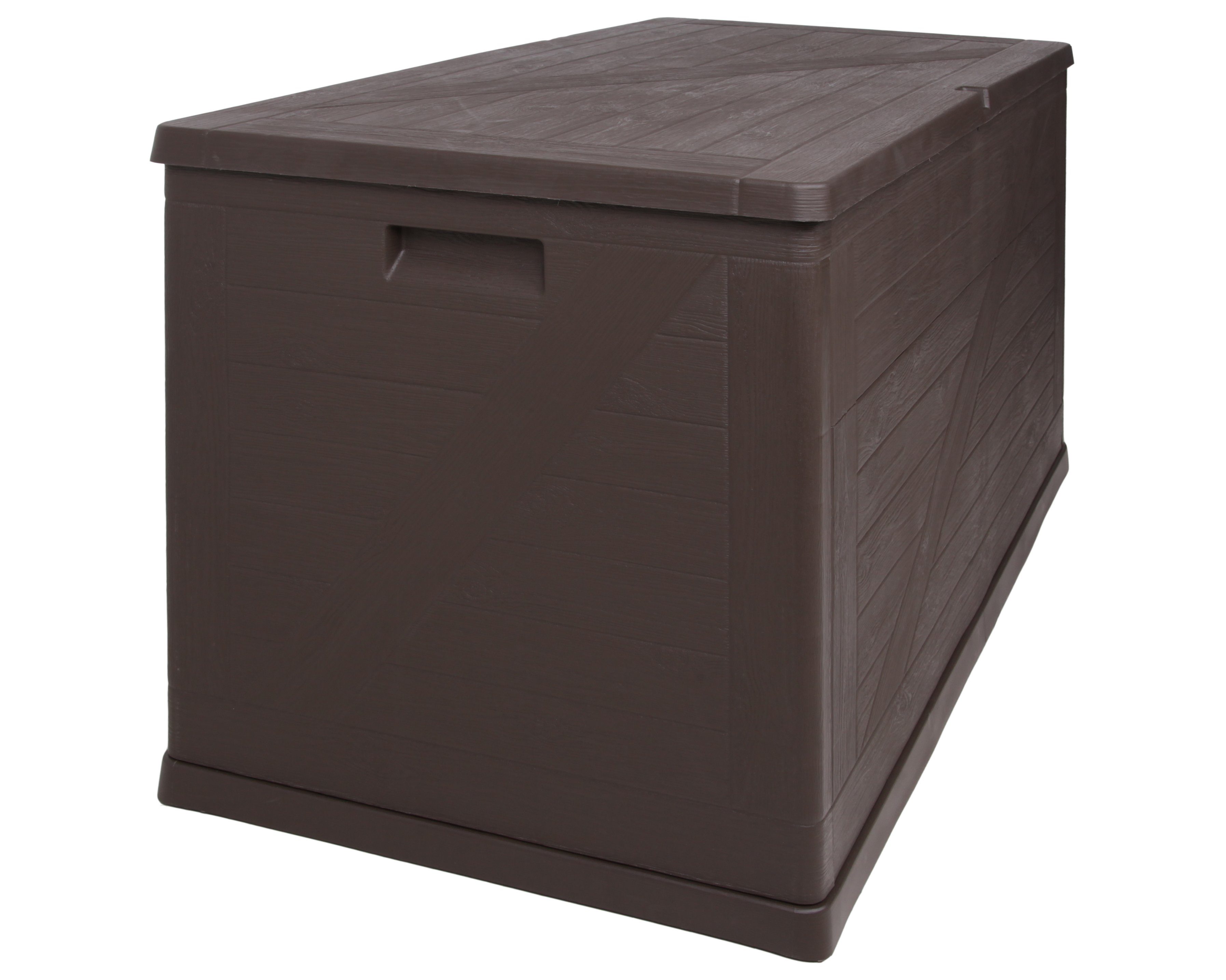 ONDIS24 Kissenbox »Wood Auflagenbox 420L Gartentruhe Kissentruhe  Aufbewahrungsbox Kiste«, abschließbar, rollbar, belüftet