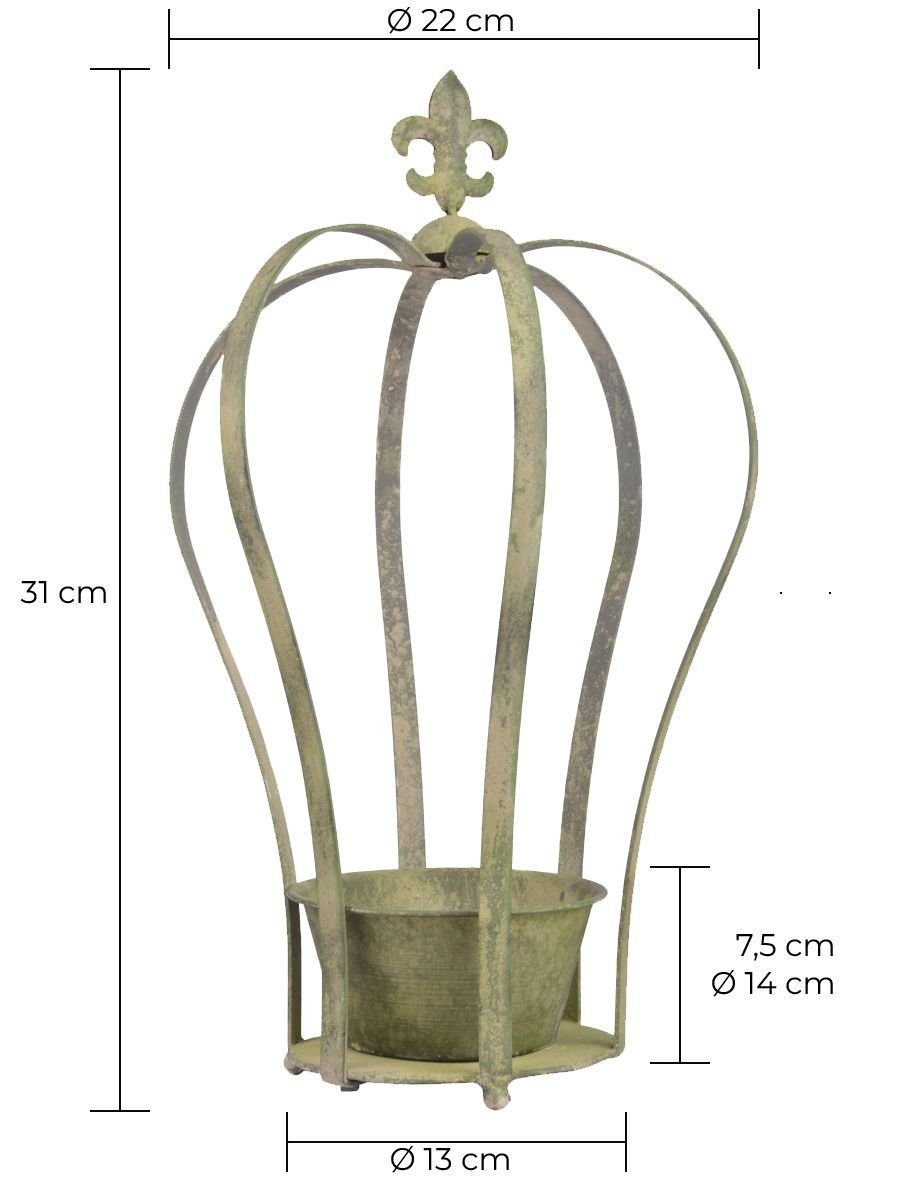 aus Blumentopf Aged Topfblumen (Set, Design 3 Krone veraltetem BV St), Topfset für Metall, kleine Esschert Metal