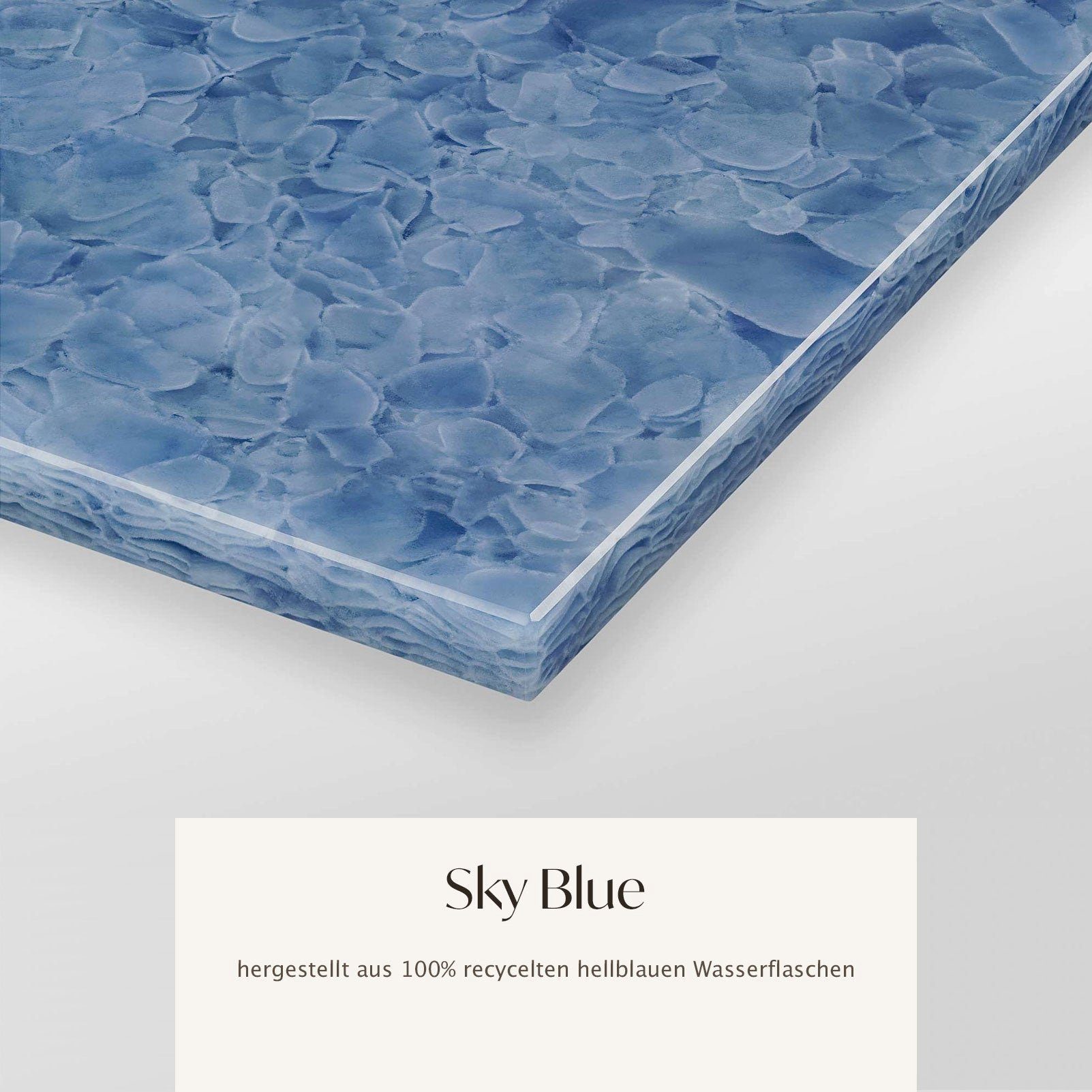 MAGNA Atelier Dekotablett NOTTING HILL mit GLASKERAMIK, Tablet, silber gold Metallgestell, 30x17x5cm Sky Blue