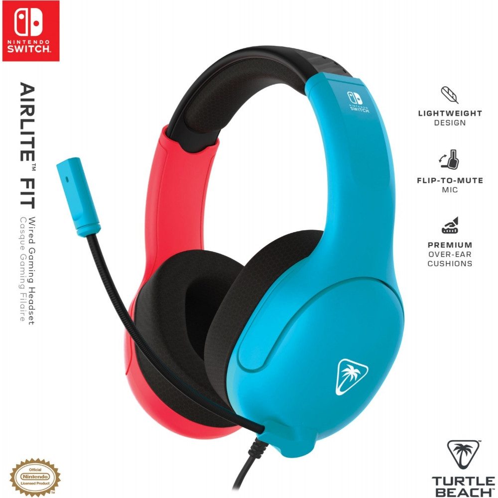 Turtle Beach TBS-8002-25 nsw airlite fit headset neon blau/rot Kopfhörer PC-Headset