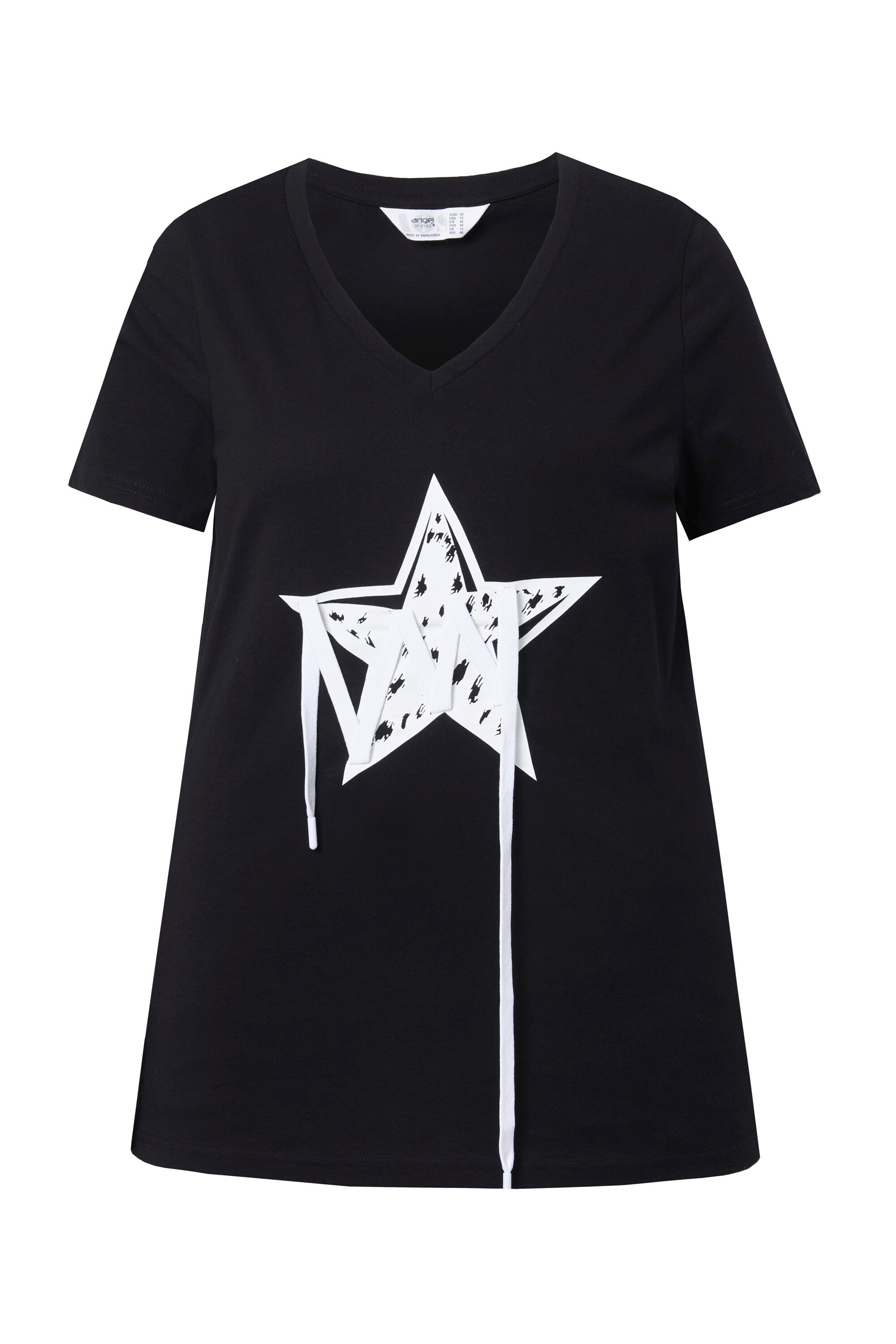 Angel of Style T-Shirt T-Shirt Komfort Fit Stern mit Zierbändern günstig online kaufen