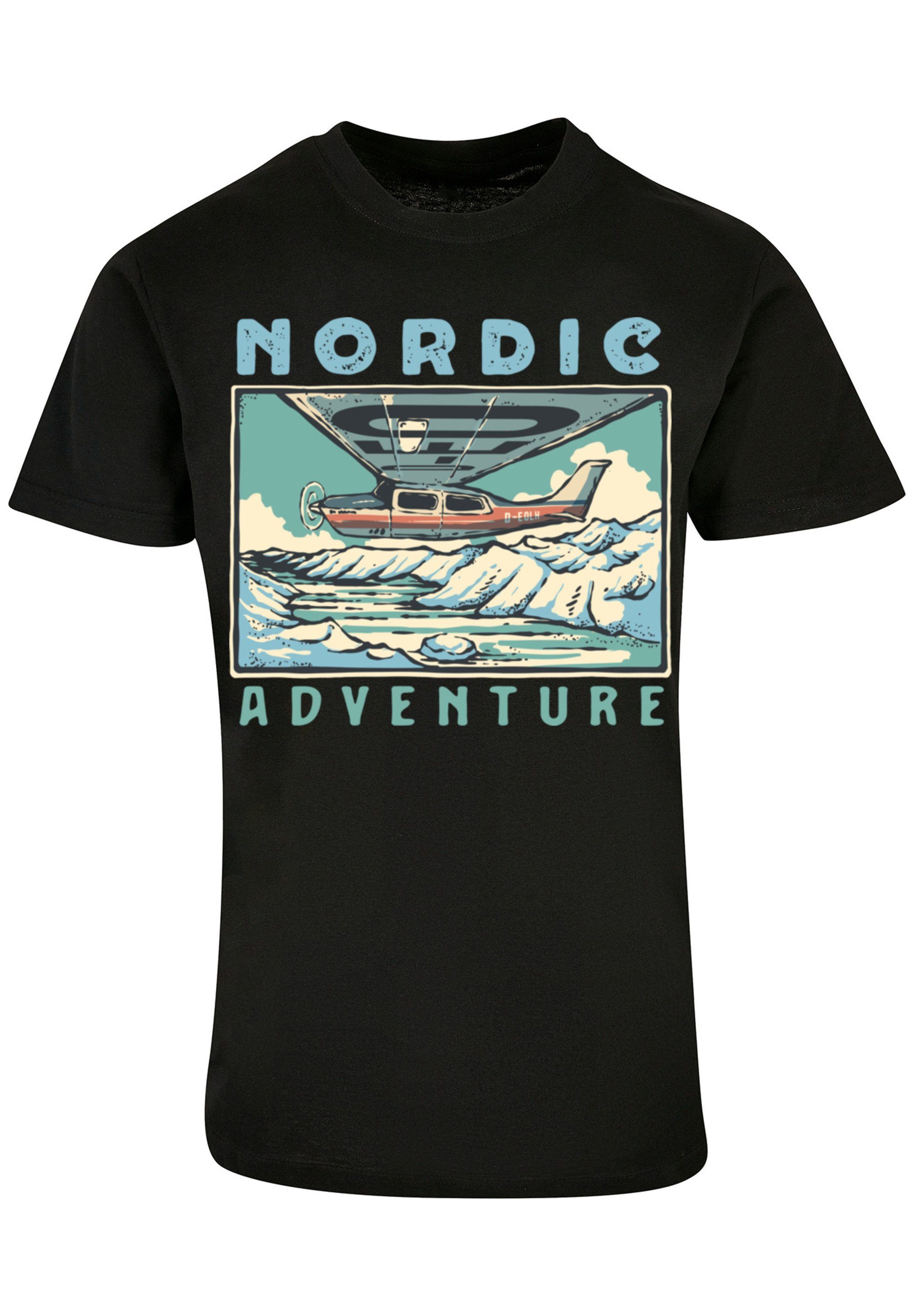 F4NT4STIC T-Shirt Adventures schwarz Print Nordic