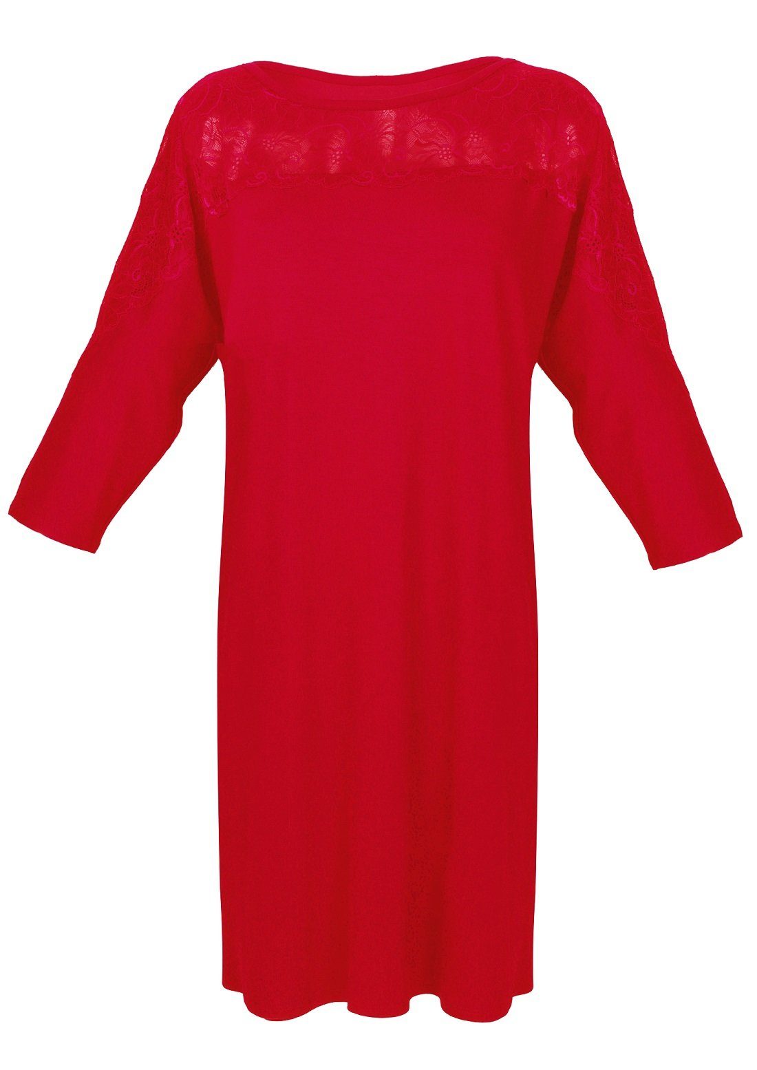 DKaren Nachthemd mit bequeme Nachtwäsche Schnitt lockerem rot