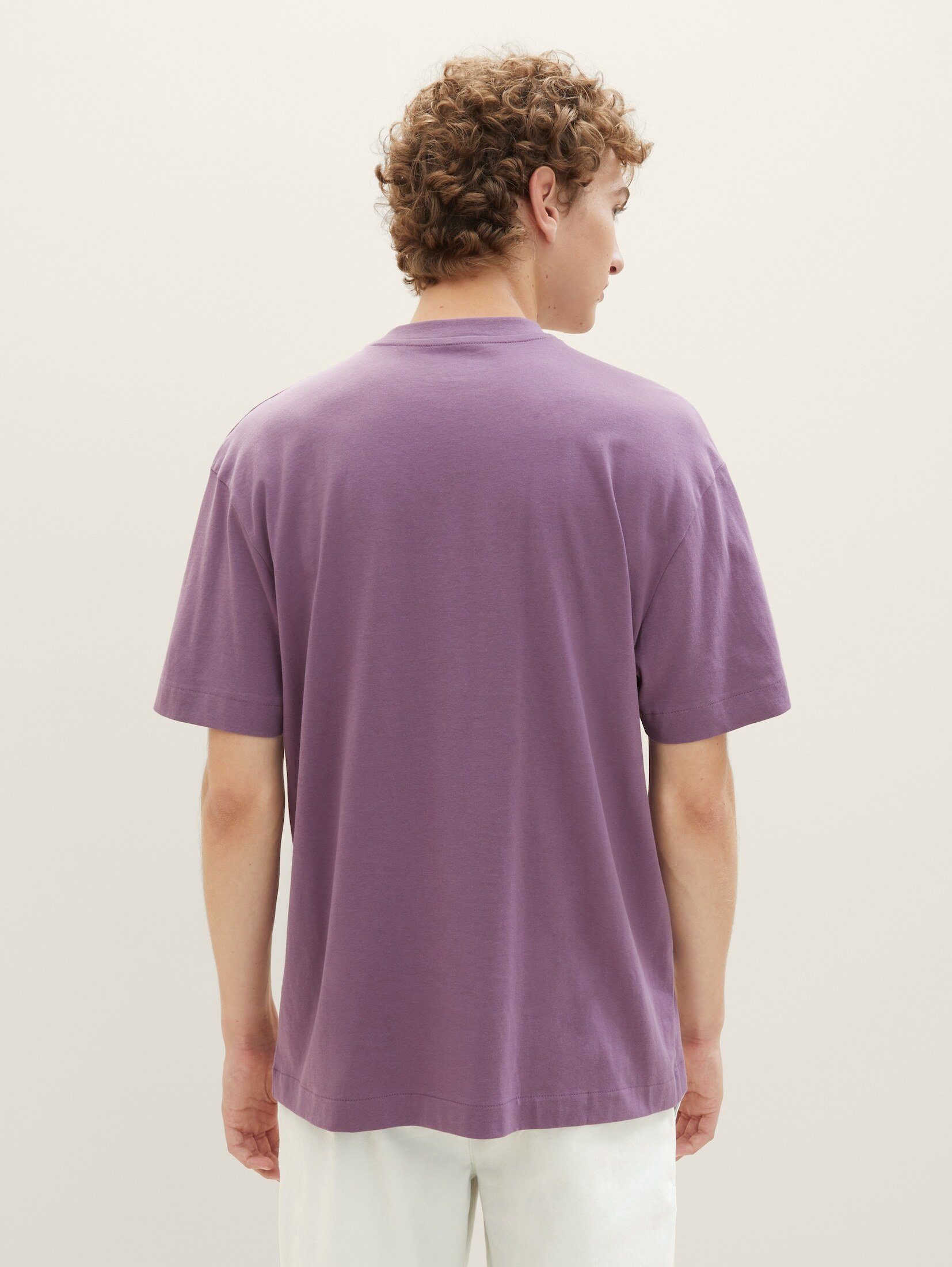 TOM grape TAILOR T-Shirt T-Shirt Fotoprint Denim dusty mit