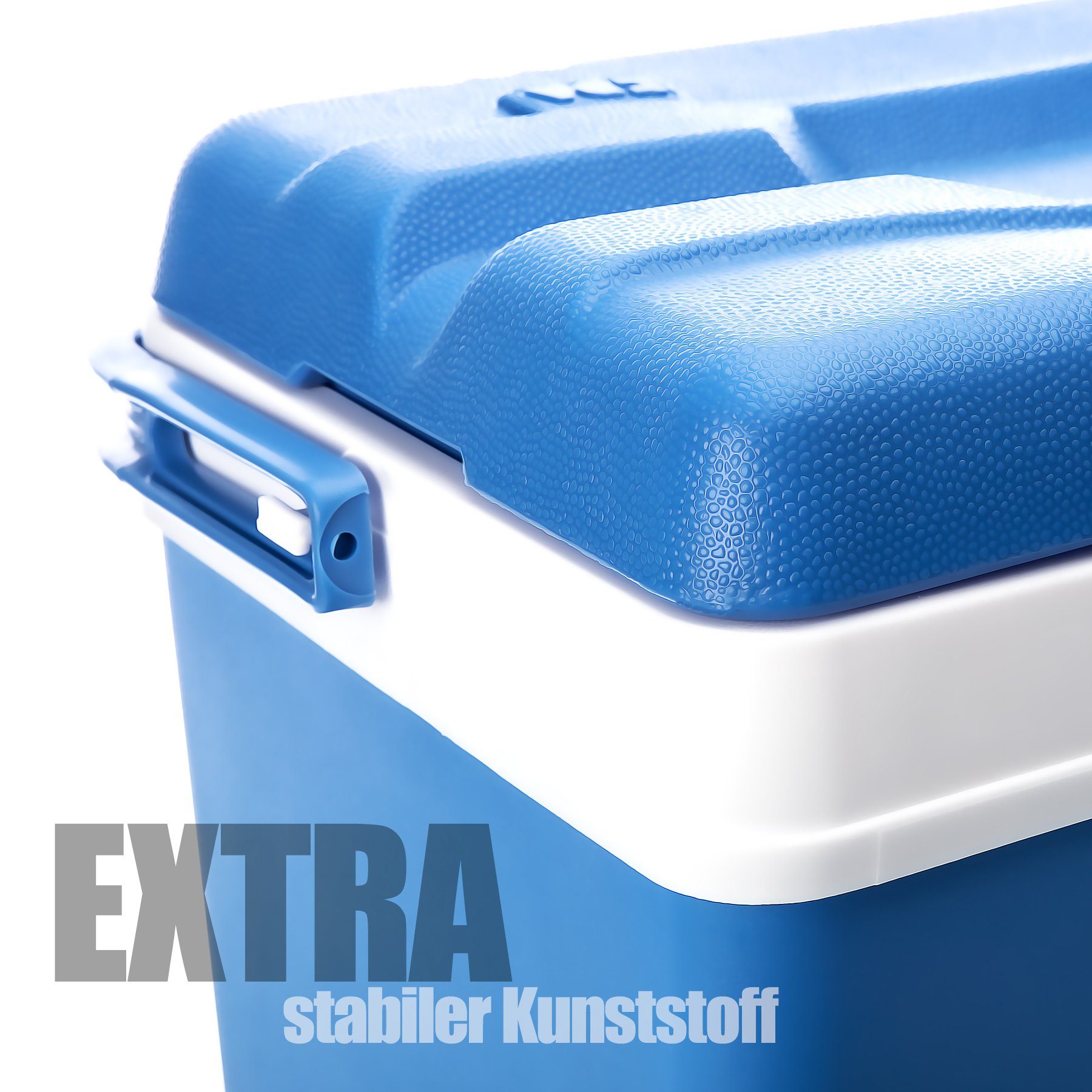 BigDean Thermobehälter Kühlbox 24 Liter blau/weiß - Isolierbox mit bis zu 11 Std. Kühlung, Kunststoff, (Packung, 1-tlg., Kühlbox), bis zu 14h kalt