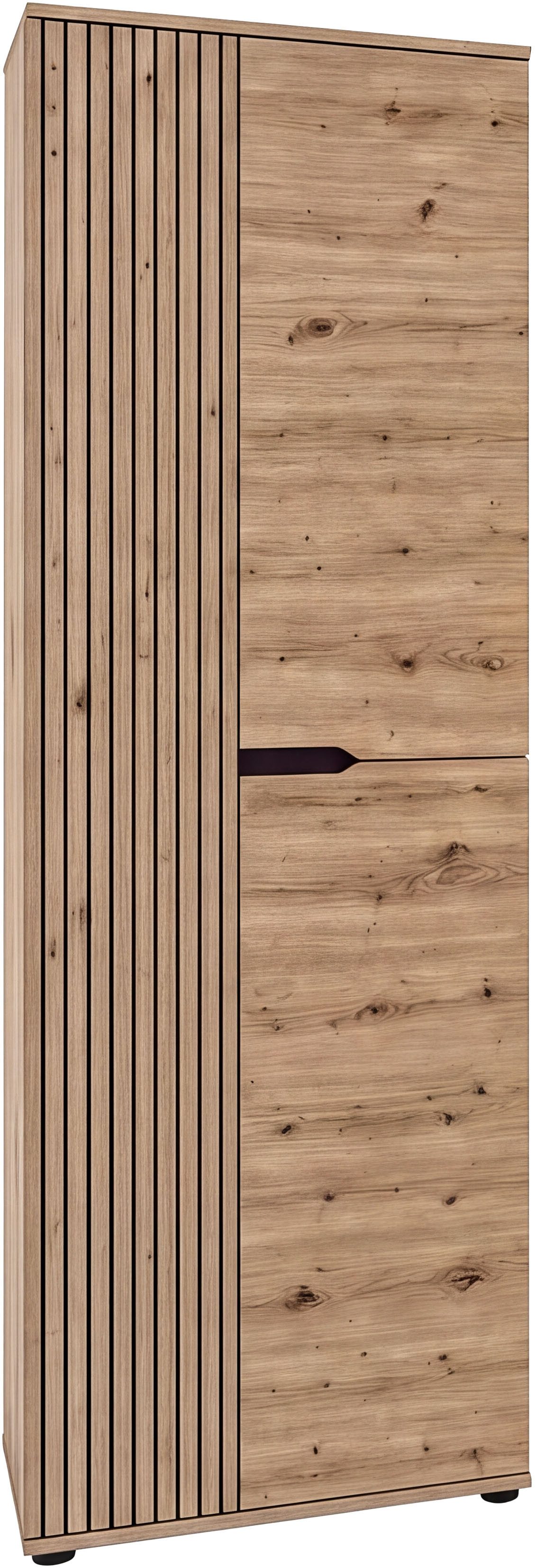 OTTO home Garderobenschrank FJELL, Breite 65cm, 2 Türen, 4 Einlegeböden, 6 Fächer, 1 Kleiderstange (hochwertig verarbeitete Längsfräsung, praktische Griffaussparung) Kleiderschrank, Schrank, Dielenschrank, Flurschrank, Mehrzweckschrank
