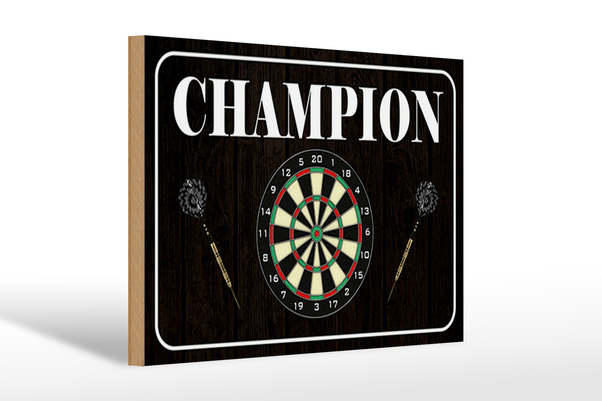 Holzbild Spruch 30x20cm Darts Champion