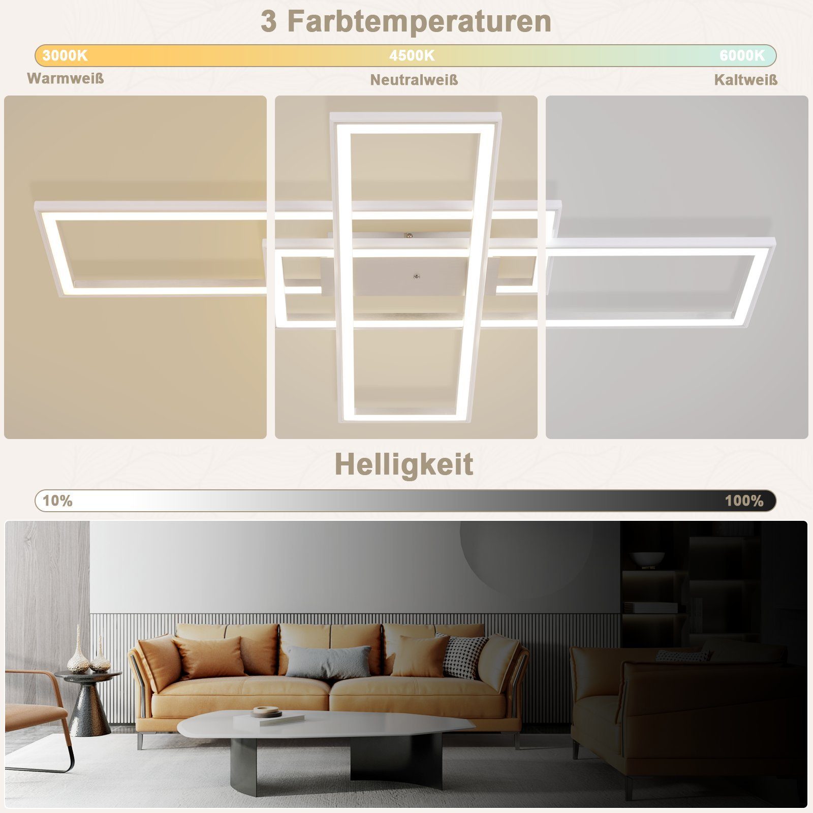 Nettlife LED Deckenleuchte Schlafzimmer RGB Dimmbar günstig online kaufen