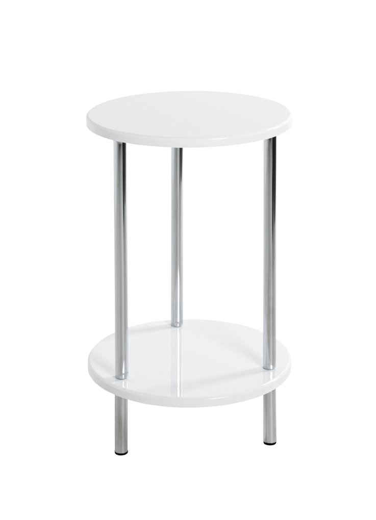 HAKU Beistelltisch HAKU Möbel Beistelltisch - weiß-chrom - H. 50cm