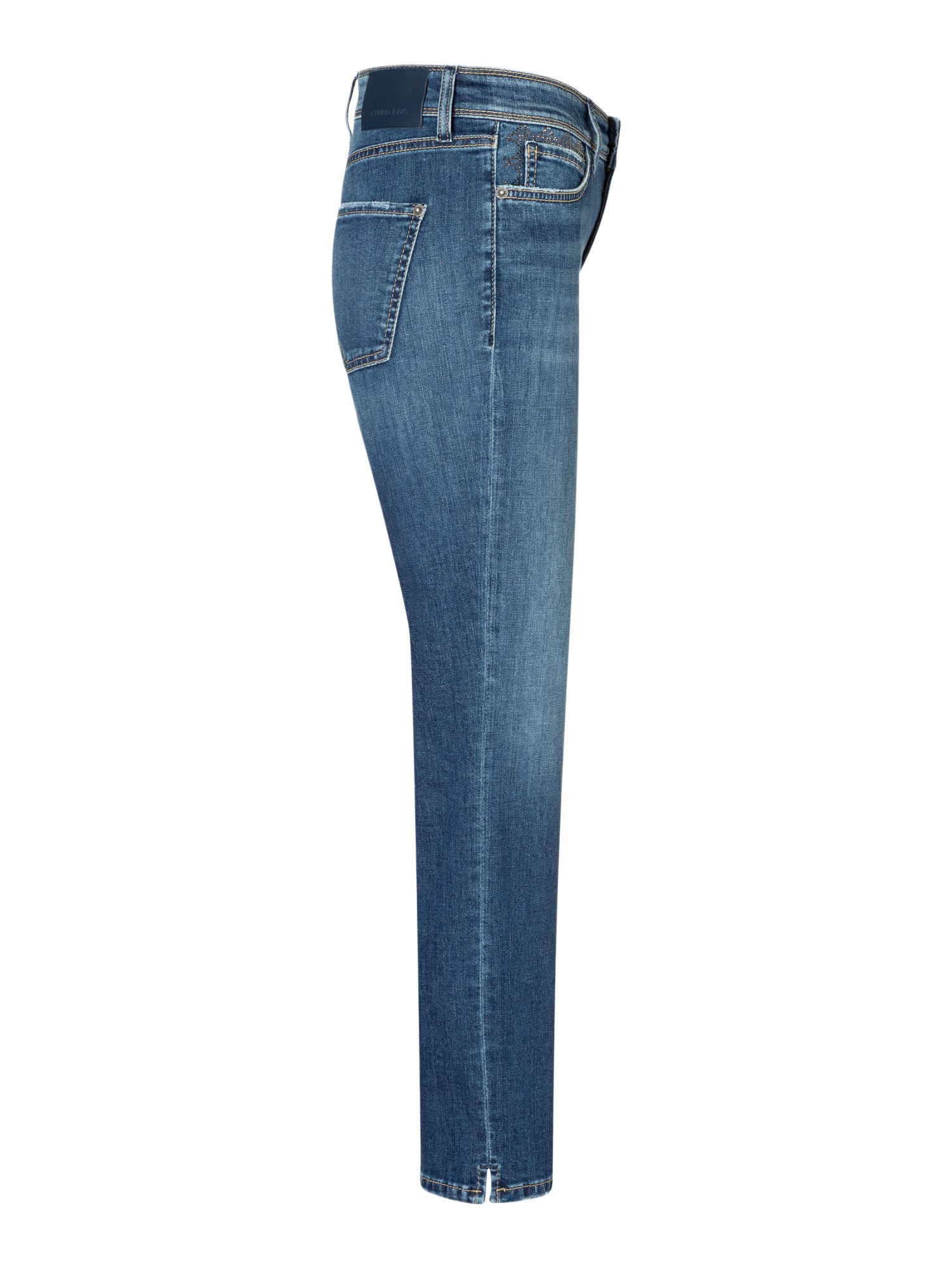 Cambio Stretch-Hose blau, Casual, Baumwolle, Unifarben, Slim Fit, Mittel