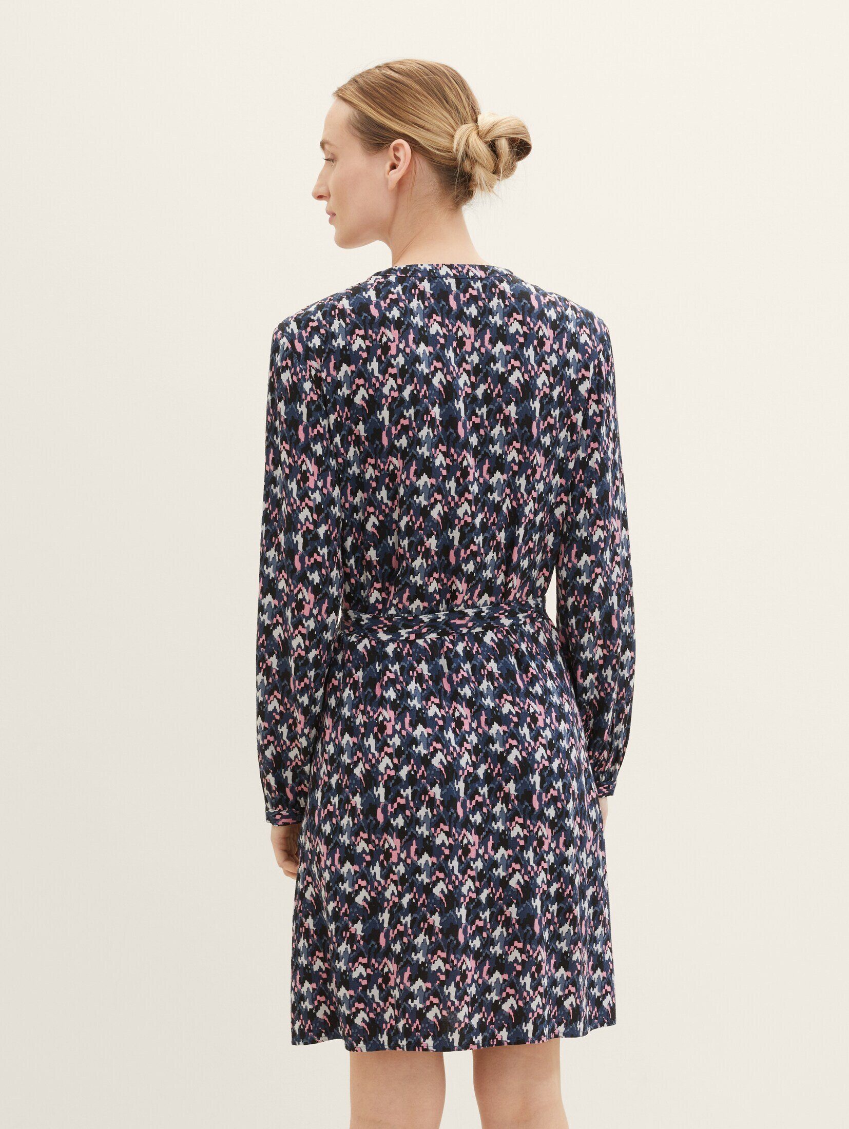 Jerseykleid small texture design Struktur Kleid TOM mit blue TAILOR