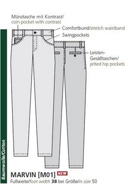 Club of Comfort 5-Pocket-Jeans Marvin mit geknöpfter Gesäßtasche