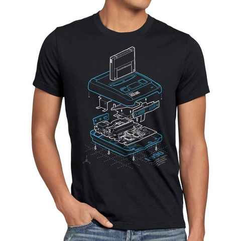 style3 Print-Shirt Herren T-Shirt SNES anno 1990 classic gamer 16-Bit videospiel retro