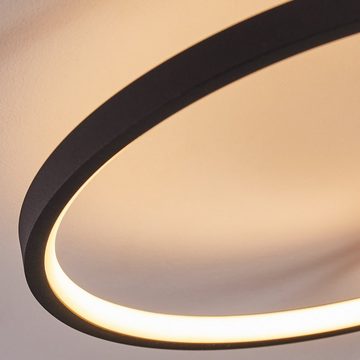 hofstein Deckenleuchte »Caces« dimmbare Deckenlampe aus Metall in schwarz, 3000 Kelvin, über Lichtschalter dimmbar, Zimmerlampe mehreren Kreisen, 5600 Lumen