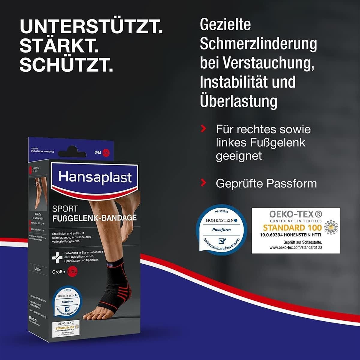 Hansaplast Fußbandage Hansaplast Sport Fußgelenk-Bandage, Sprunggelenkbandage
