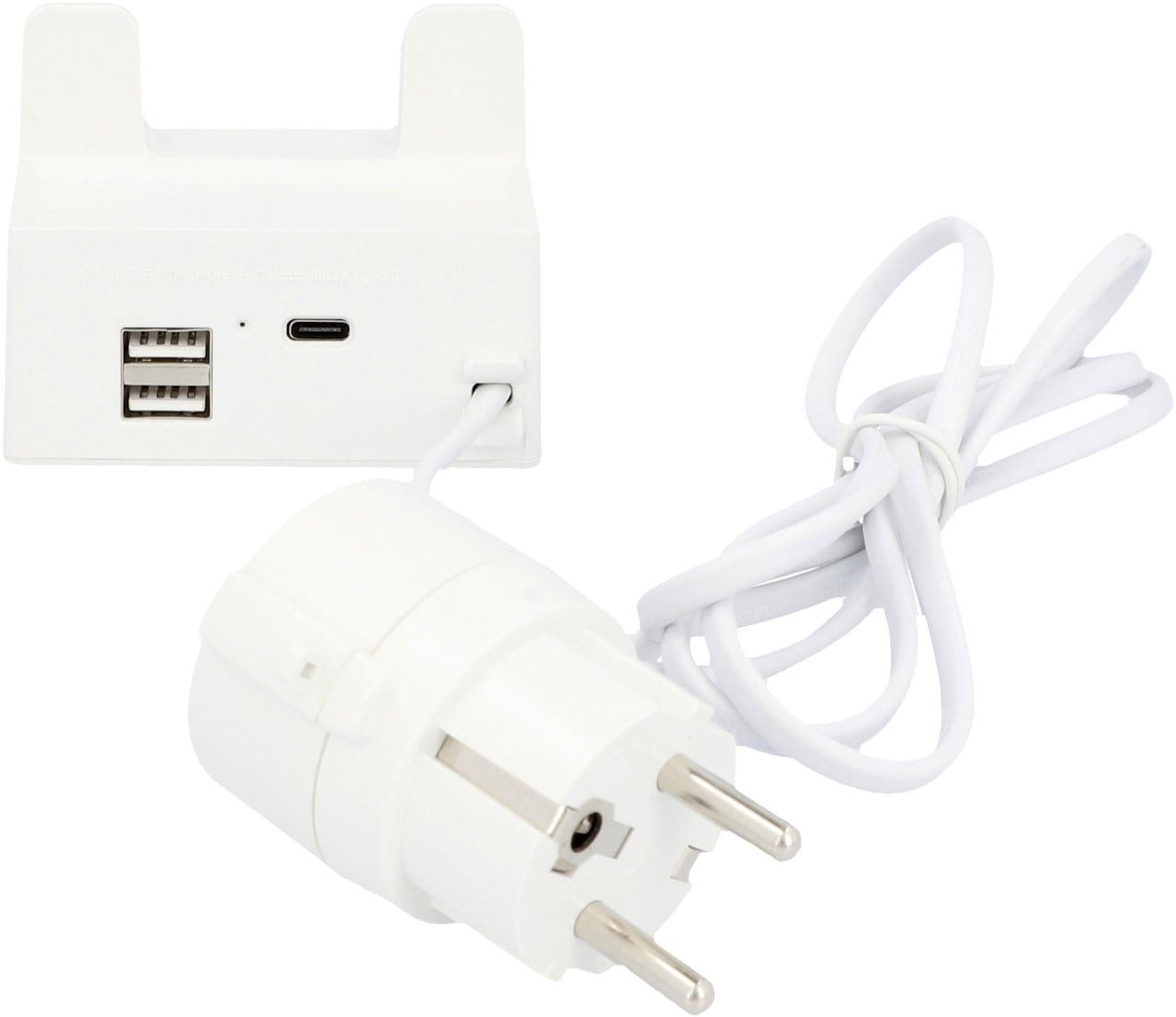 UNITEC Unitec USB-Ladestation USB A + C mit Halter, 2+1 USB-Adapter
