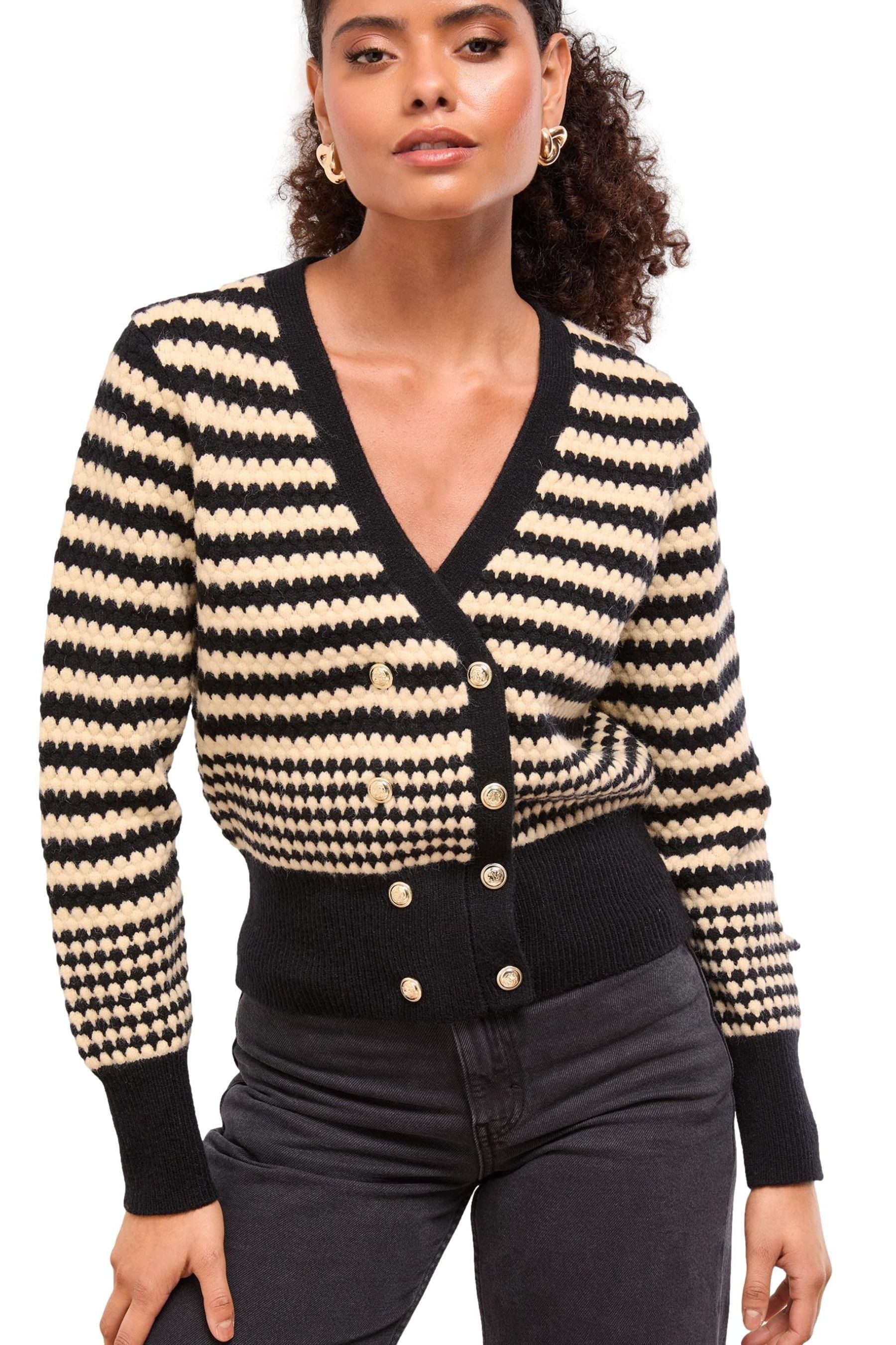 Strickjacke Lipsy Zweireihige Strickjacke mit Streifen
