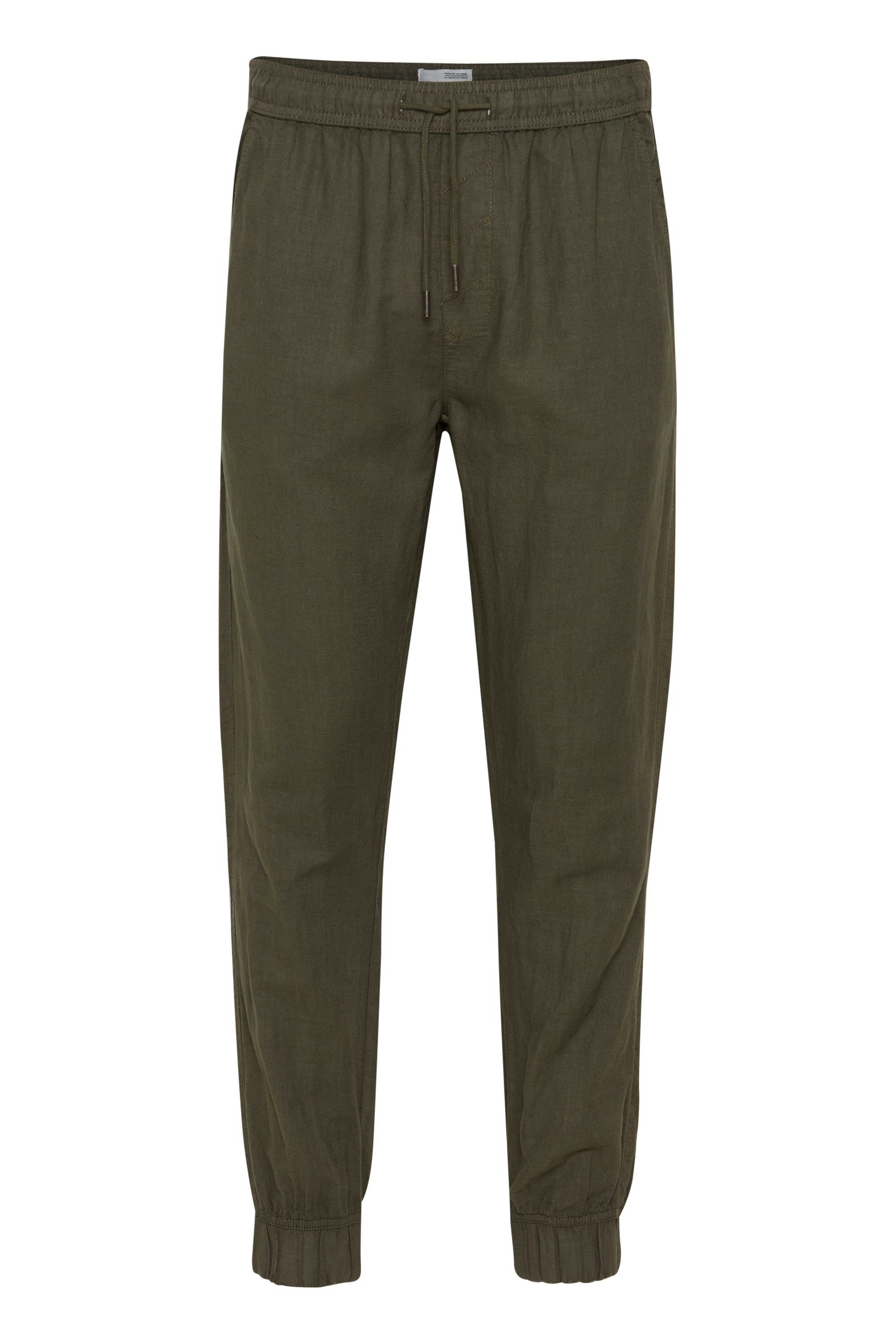 !Solid Stoffhose SDTruc Cuff Linen - 21105623 lange Stoffhose IVY GREEN (190512)