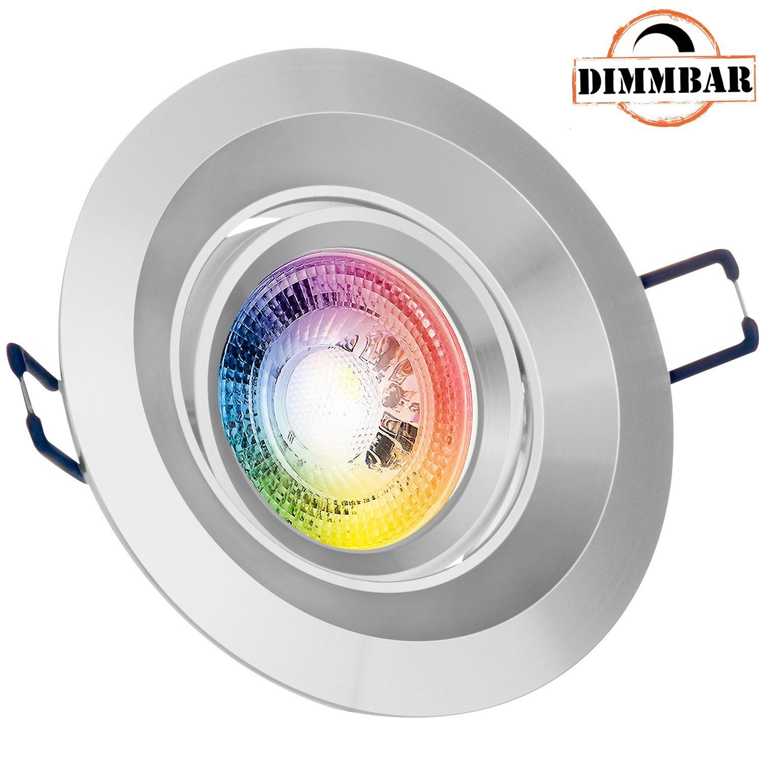 LEDANDO LED Einbaustrahler RGB LED Einbaustrahler Set GU10 in chrom matt mit 3W LED von LEDANDO - | Strahler