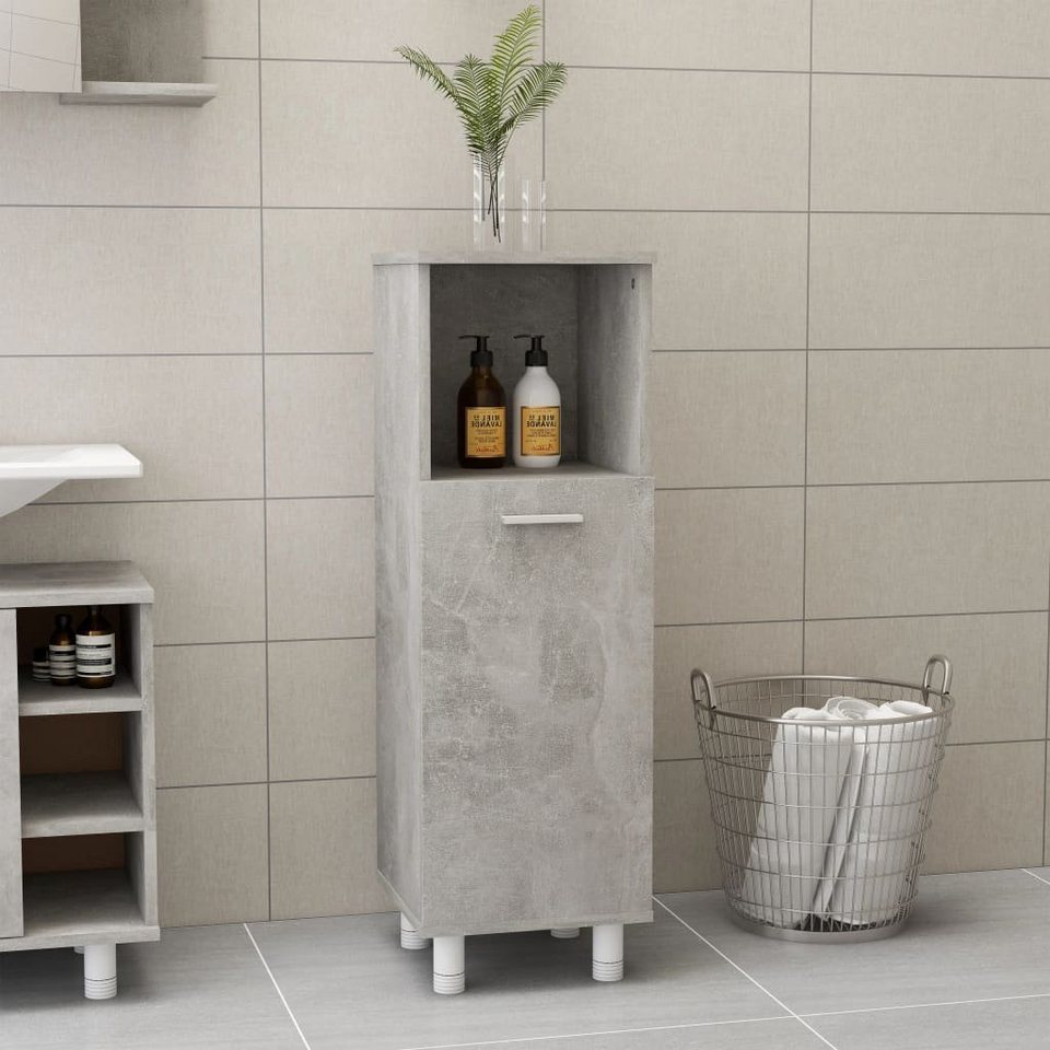 vidaXL Badm/öbel Set Spiegel Waschbeckenunterschrank Badschrank Badezimmerm/öbel Unterschrank Badezimmerschrank Waschtischunterschrank Grau Spanplatte